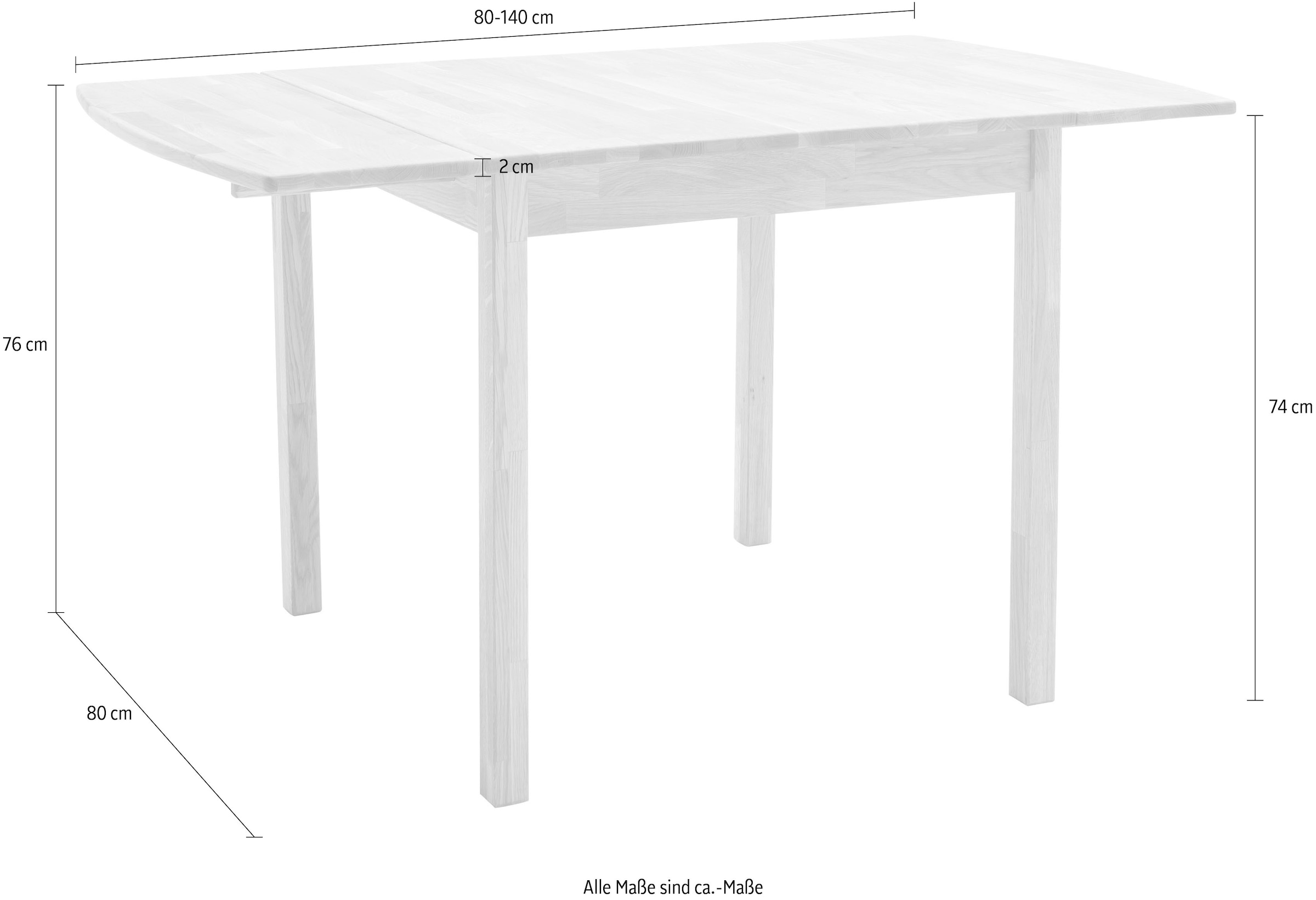 9. Bild von MCA living Esstisch »Breslau«, Massivholztisch erweiterbar