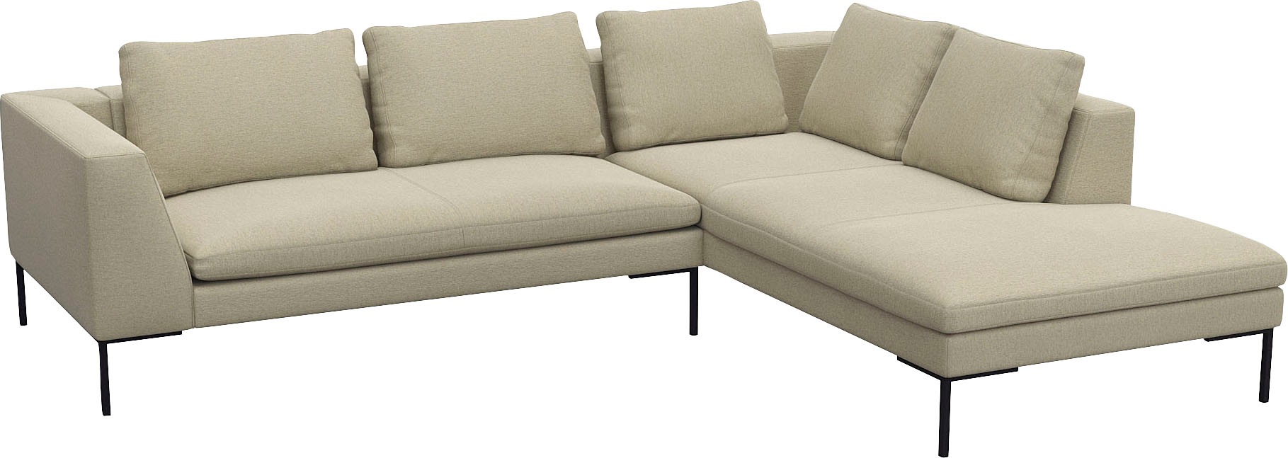 FLEXLUX Ecksofa »Loano, superbequemer Sitzkomfort durch Kaltschaum im Sitz«, modernes Sofa, frei im Raum stellbar, lose Kissen, L-Form