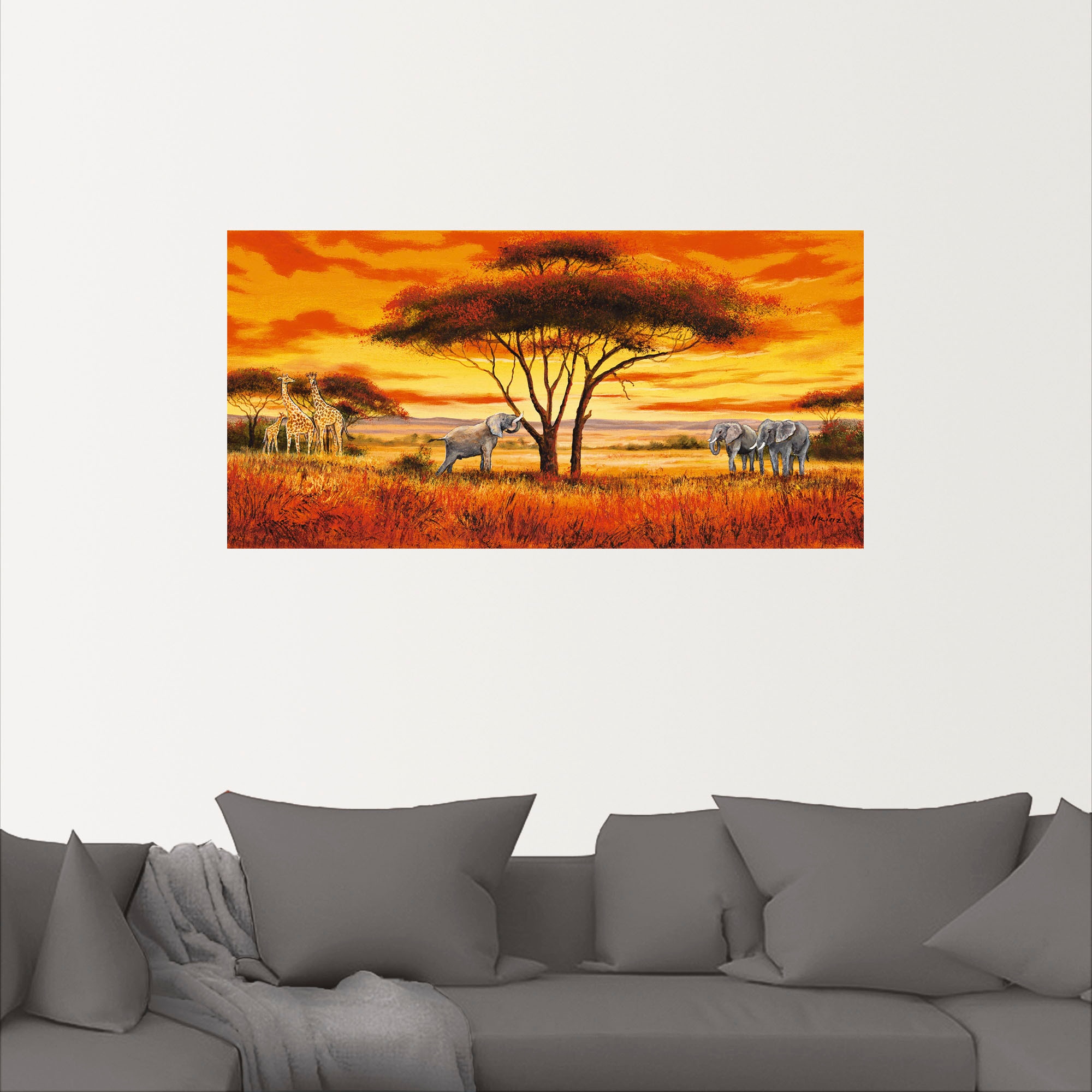 Artland Wandbild »Afrikanische Landschaft II«, Afrika, (1 St.), als Alubild, Outdoorbild, Leinwandbild, Wandaufkleber, versch. Größen