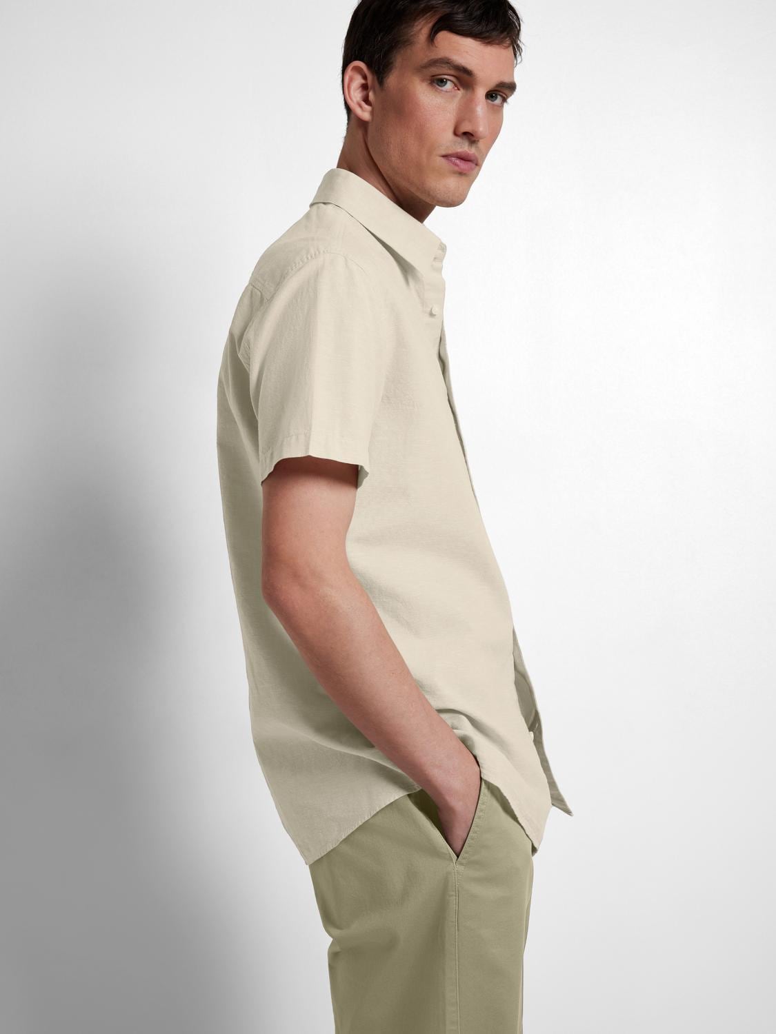 SELECTED HOMME Kurzarmhemd »SLHREG-SUN SHIRT SS NOOS«, mit Leinen