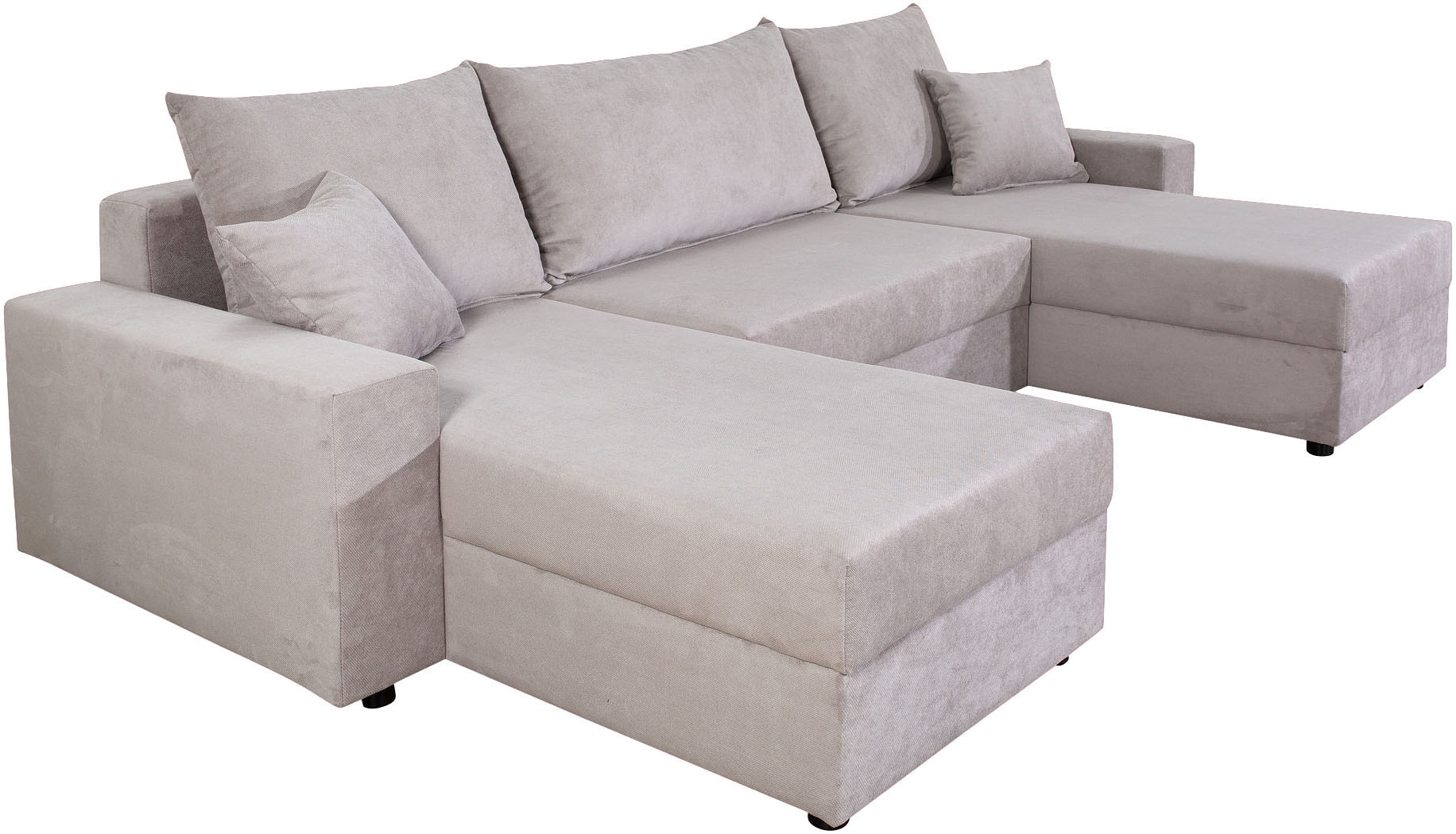 COLLECTION AB Wohnlandschaft »Pico U-Form, Breite 252, mit Schlaffunktion, Bettkasten & Zierkissen«, Liegefläche 117x220 cm