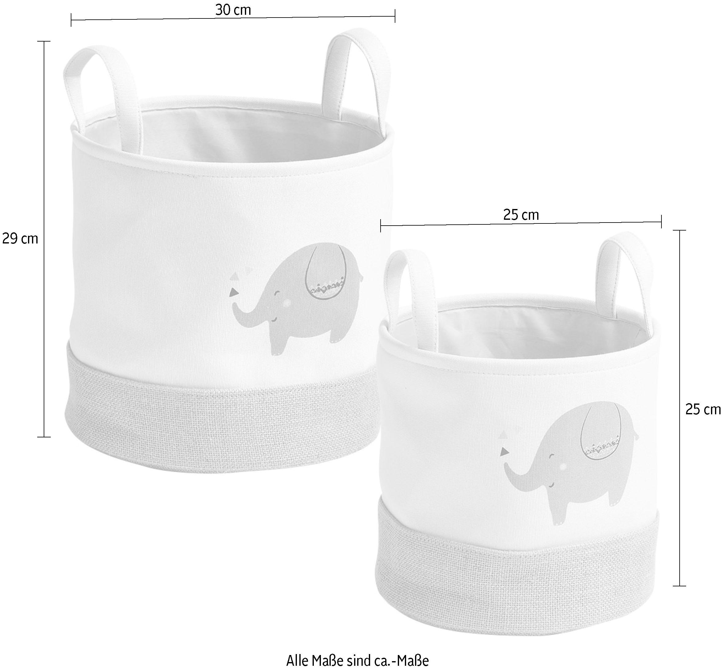 Zeller Present Aufbewahrungskorb »Elefant«, (Set, 2 St.), Niedliches Elefanten Tiermotiv