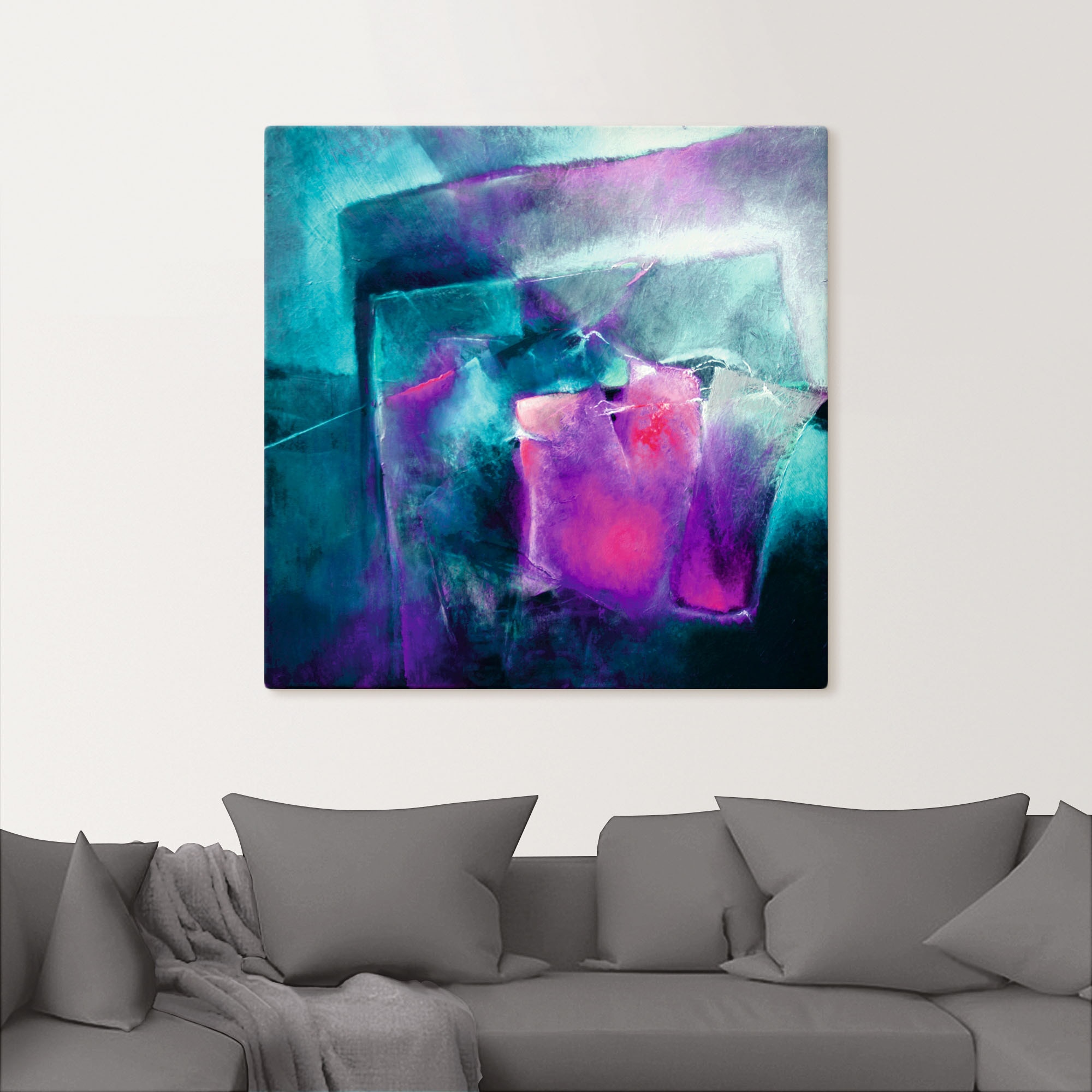 Artland Leinwandbild »Türkis und Magenta II«, Muster, (1 St.), auf Keilrahmen gespannt
