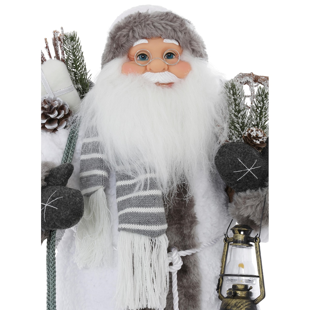 HOSSNER - HOMECOLLECTION Weihnachtsmann »Santa mit weißem Mantel und Laterne«