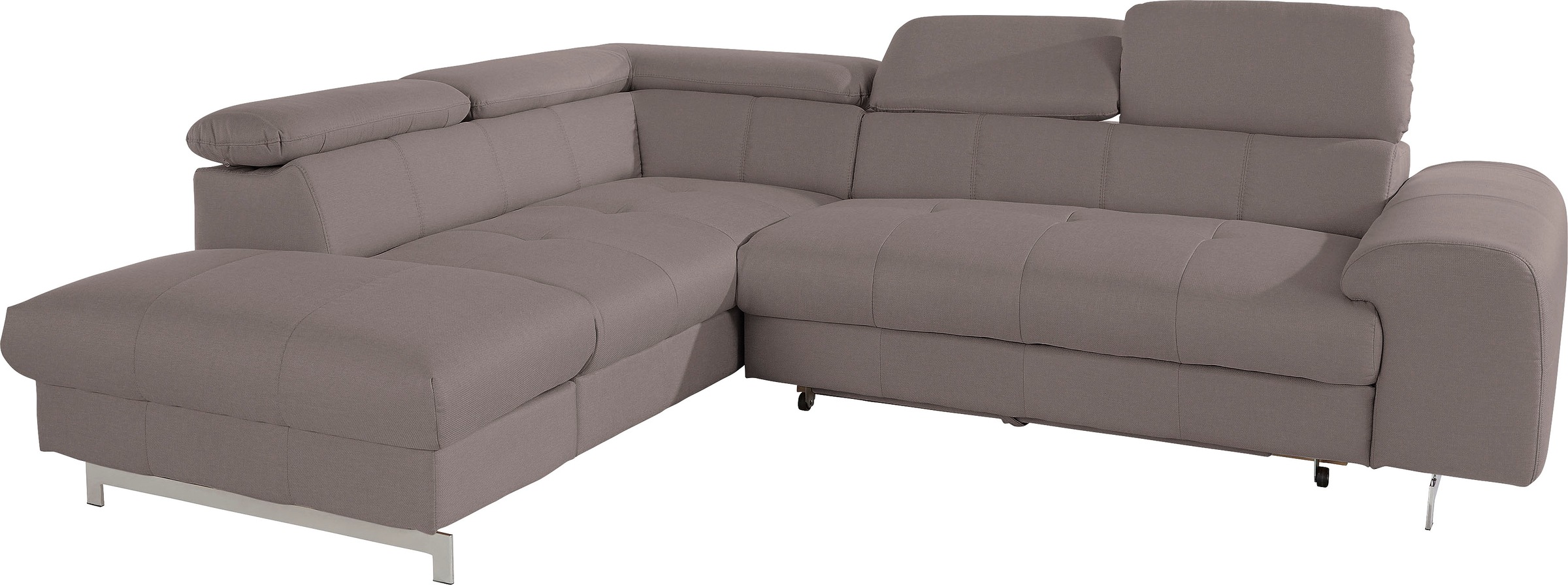 COTTA Polstergarnitur »Chef L-Form«, (Set, 2 tlg.), Set bestehend aus: Ecksofa mit Kopfteilverstellung & Hocker