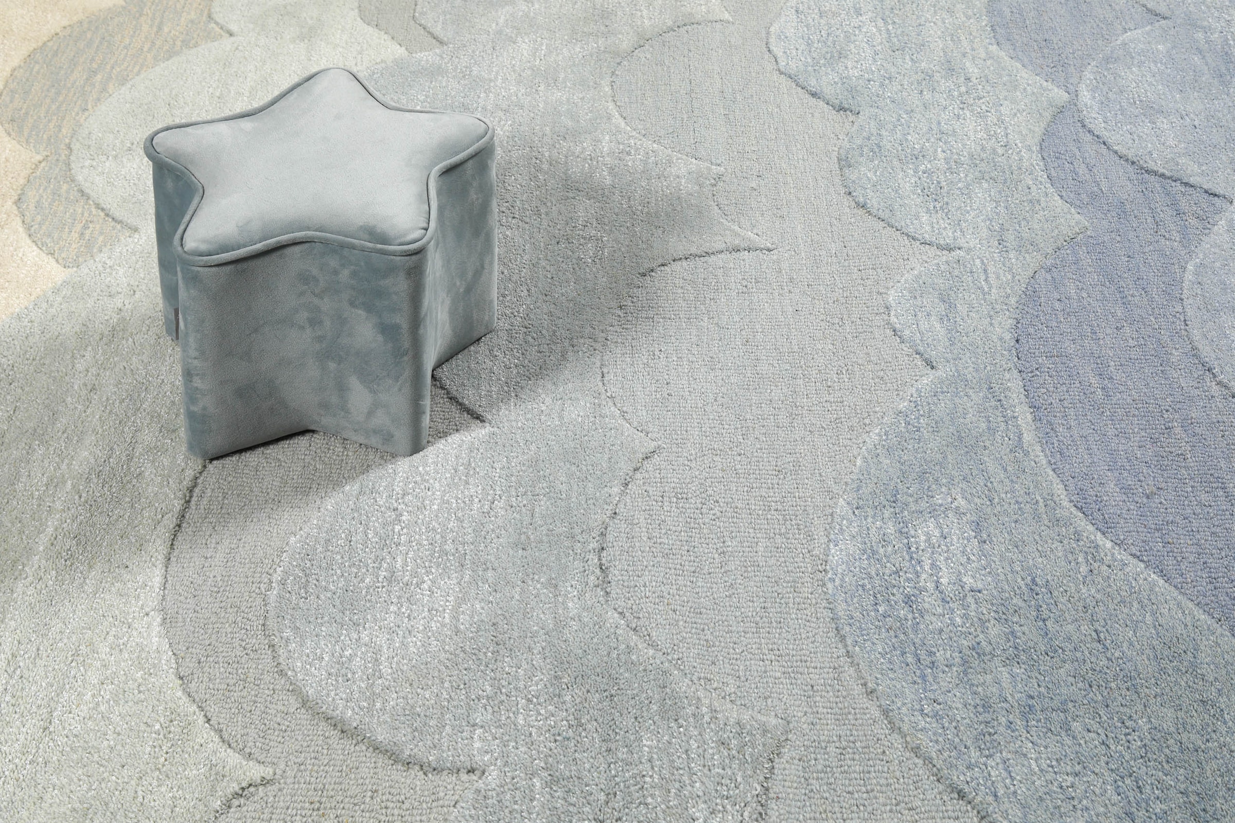 SMART KIDS Kinderteppich »Mika«, rechteckig, 1,2 mm Höhe, aus Naturfasern, dezentes Wolken-Motiv, pastellfarben, Kinderzimmer