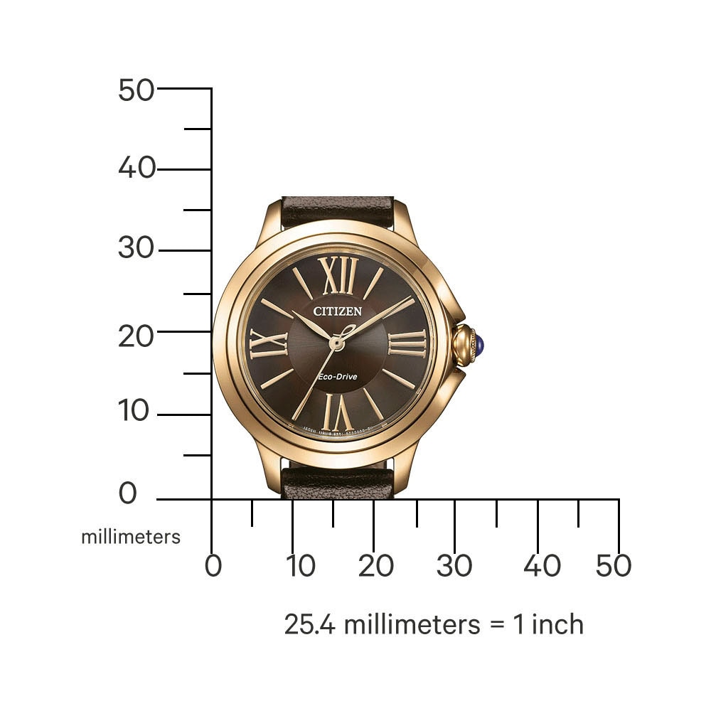 Citizen Solaruhr »Citizen L«, Armbanduhr, Damenuhr, Lederarmband, analog, Batterie-Entladungsanzeige