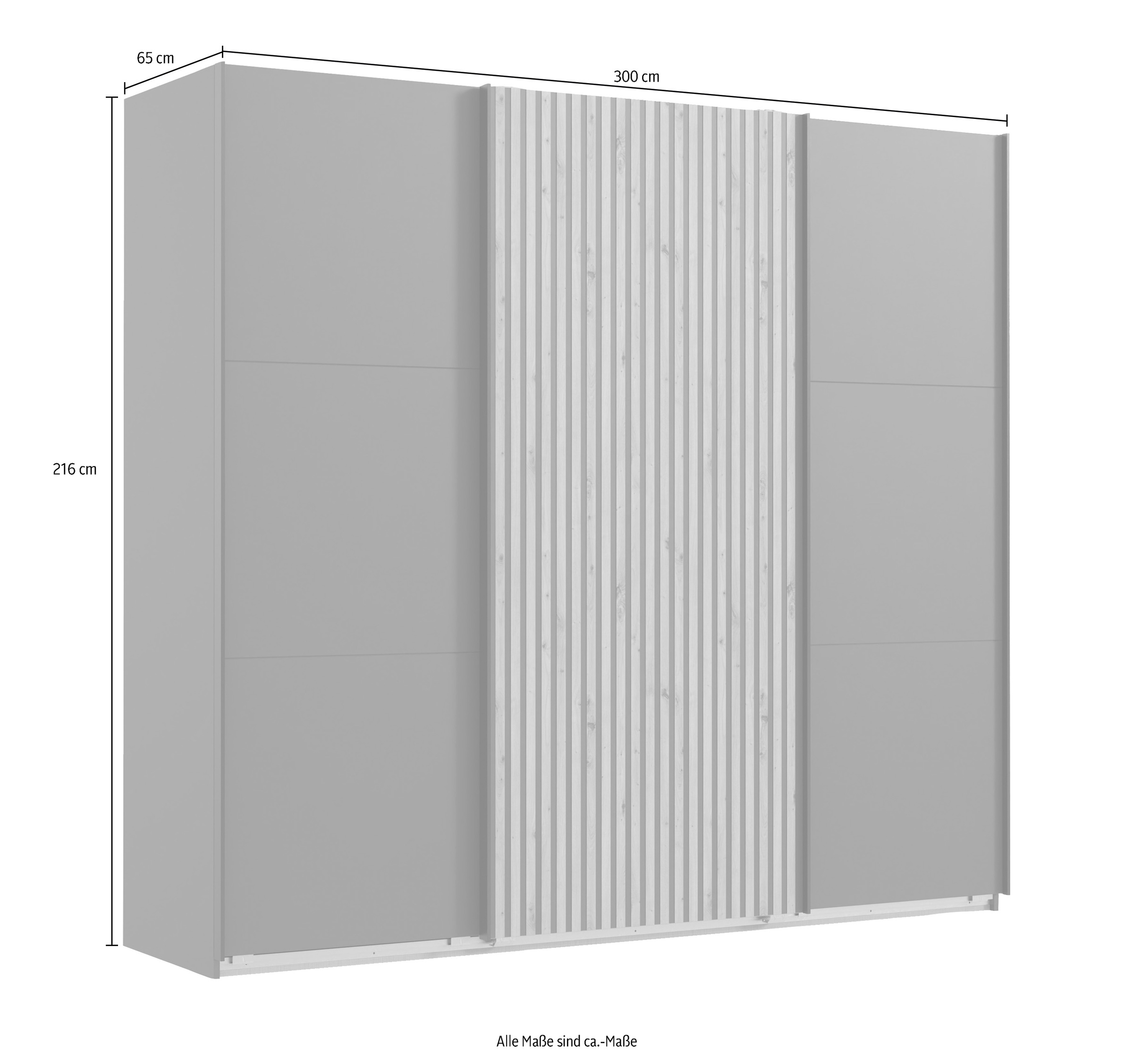 Wimex Schwebetürenschrank »Andorra by fresh to go«, Mit 3D-Leisten für Akustikpaneel-Optik