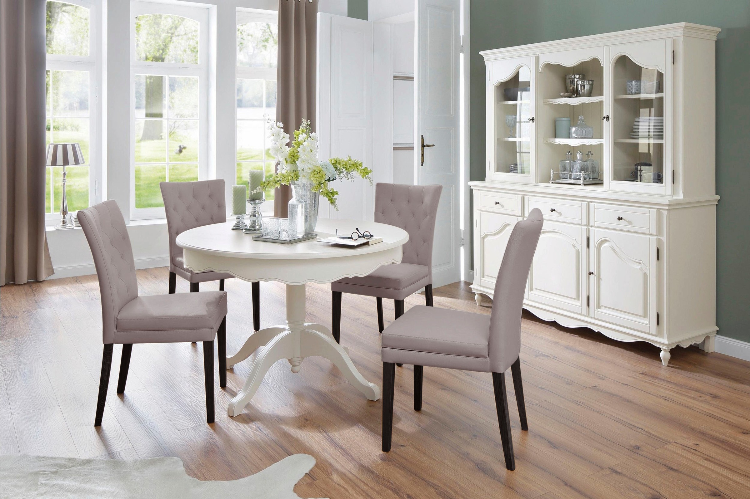 Home affaire 4-Fußstuhl »Colorado«, (Set), 2 St., Kunstleder, Beine aus Buche, wengefarben lackiert, Im 2er, 4er oder 6er-Set
