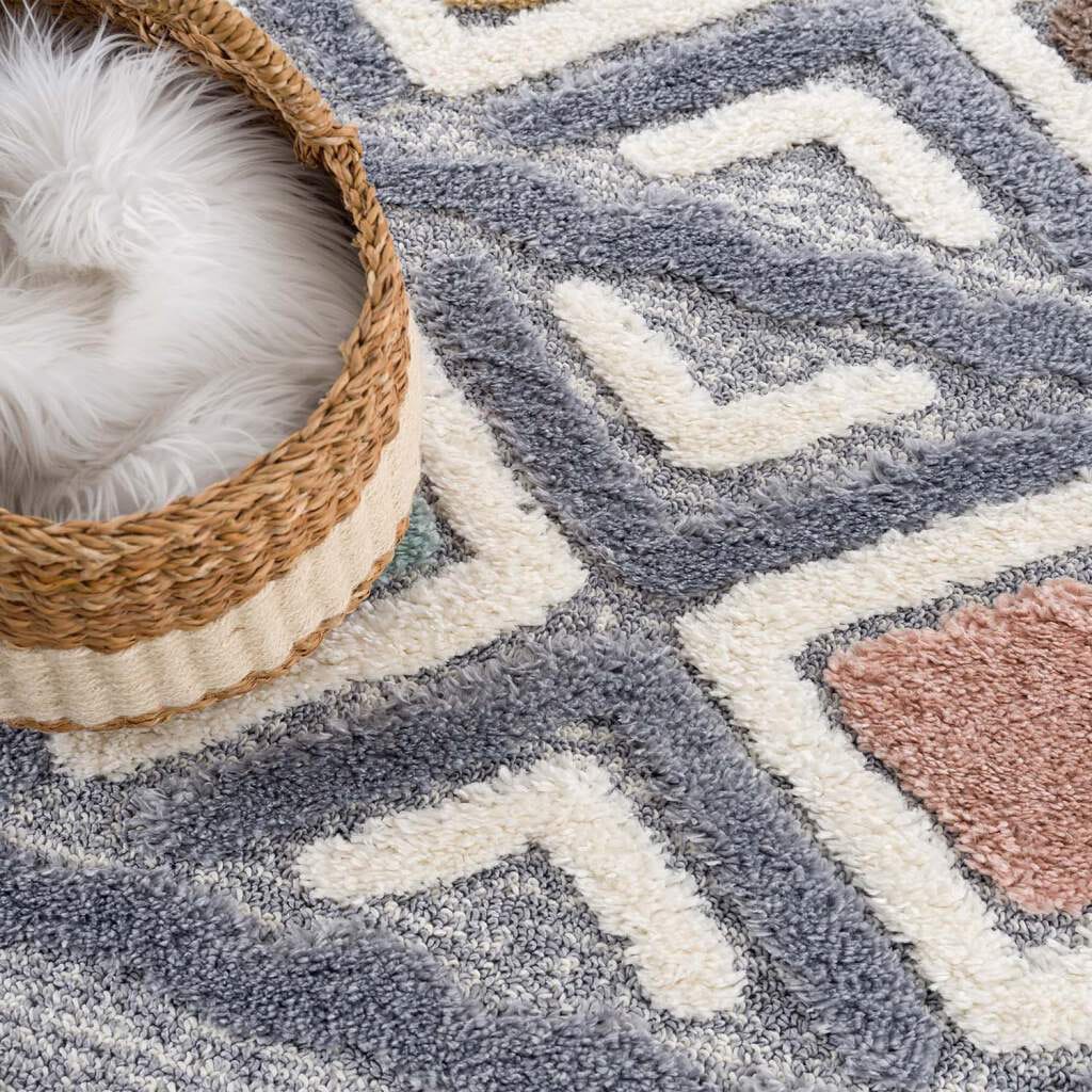 Carpet City Hochflor-Teppich »Focus 3382, Boho-Style«, rechteckig, besonders weich, Hoch Tief Struktur, Wohnzimmer, auch als Läufer