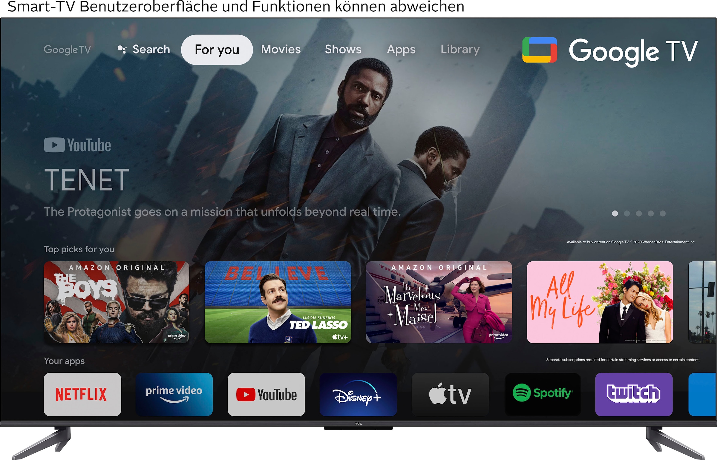 TCL OLED-Fernseher »55C643«, 4K Ultra HD, Google TV-Smart-TV