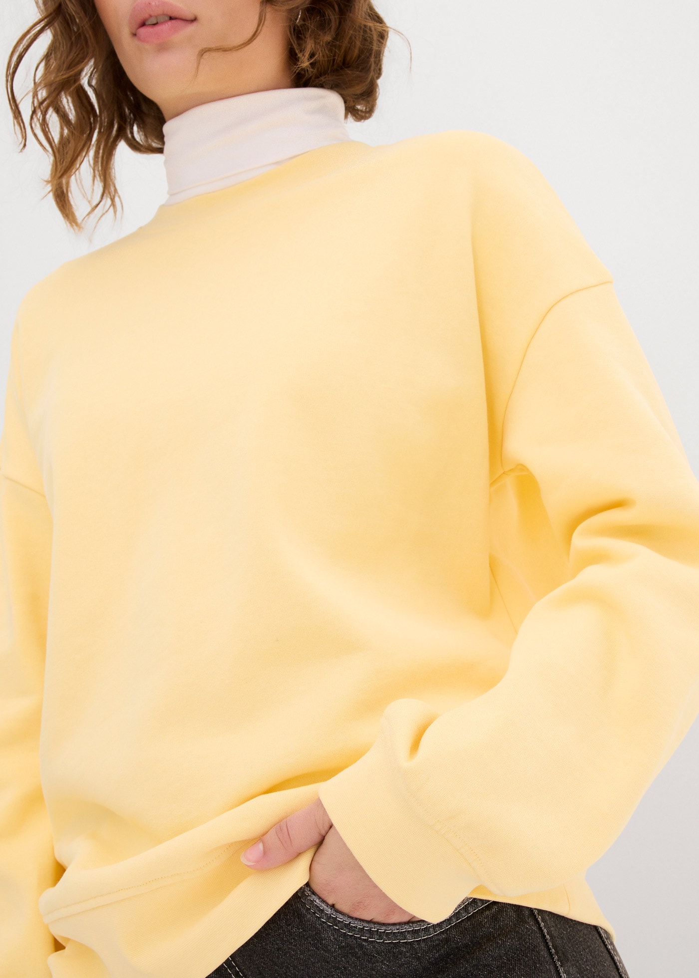 bonprix Sweatshirt , Oversize-Passform, aus reiner Baumwolle, elastische Bündchen
