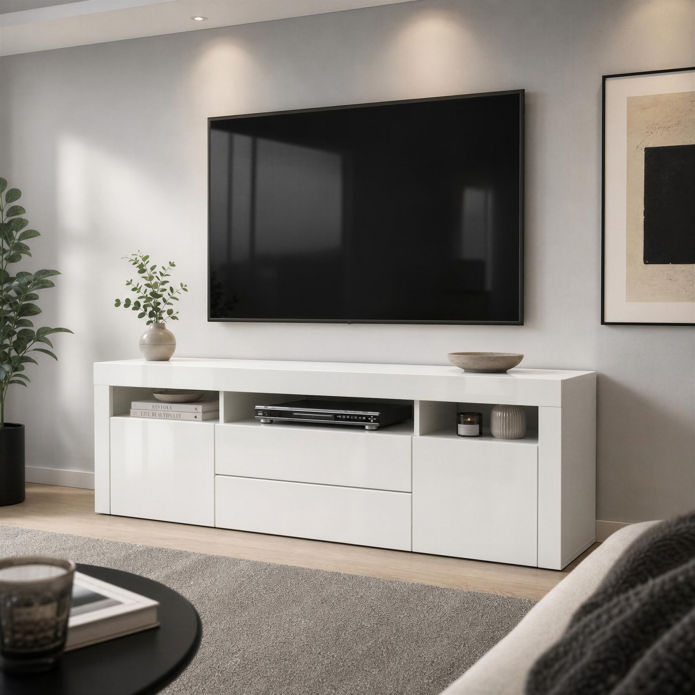 borchardt Möbel Lowboard »Santa Fé, TV-Schrank 166 cm breit« Push-to-open-Funktion, 2 Türen, 2 Schubkästen und 3 offene Fächer