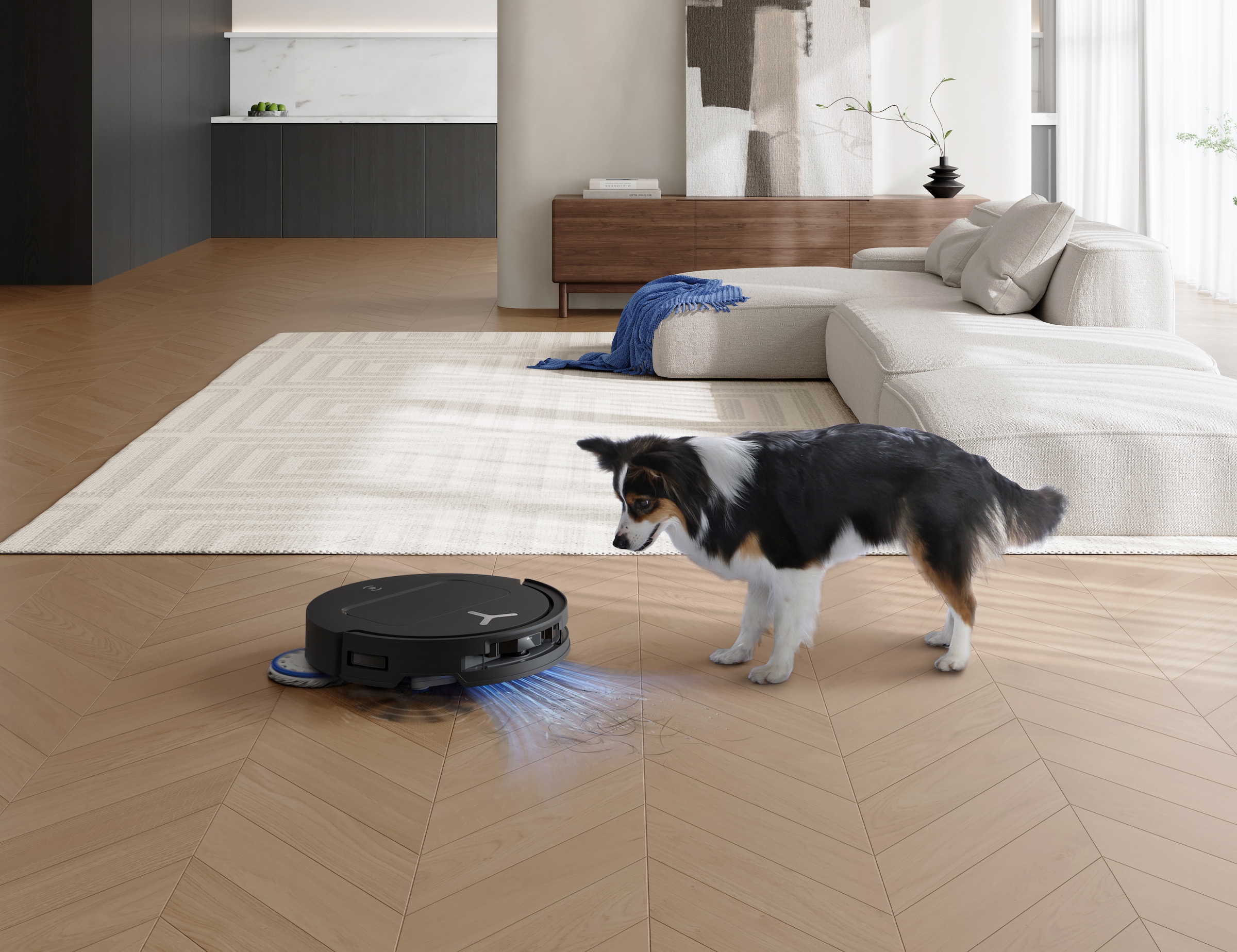 ECOVACS Saugroboter »ECOVACS DEEBOT T50 OMNI, 18.000 Pa,«, OMNI-Station mit 75° Mopp-Waschen, OZMO Turbo, Ultraflaches Design