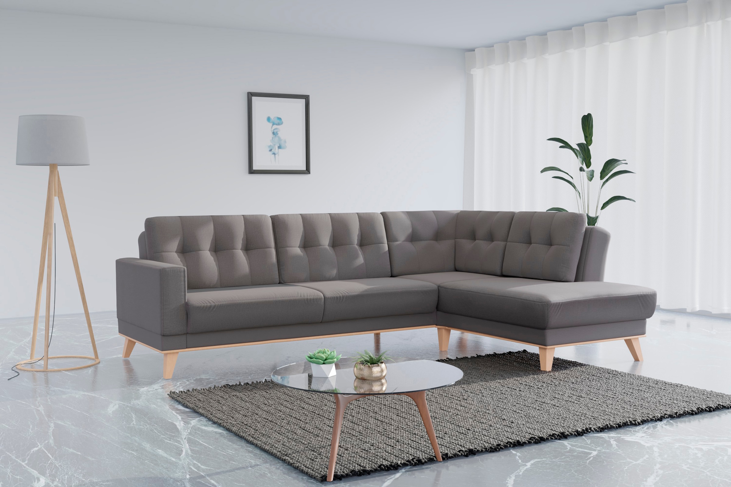 sit&more Ecksofa »Lavida L-Form« wahlweise mit Kippfunktion und Bettkasten günstig online kaufen