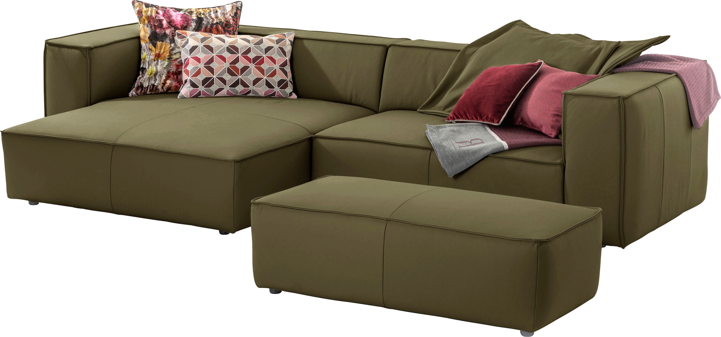 W.SCHILLIG Ecksofa »around-the-block«, (Spar-Set), inklusive Hocker, mit el günstig online kaufen