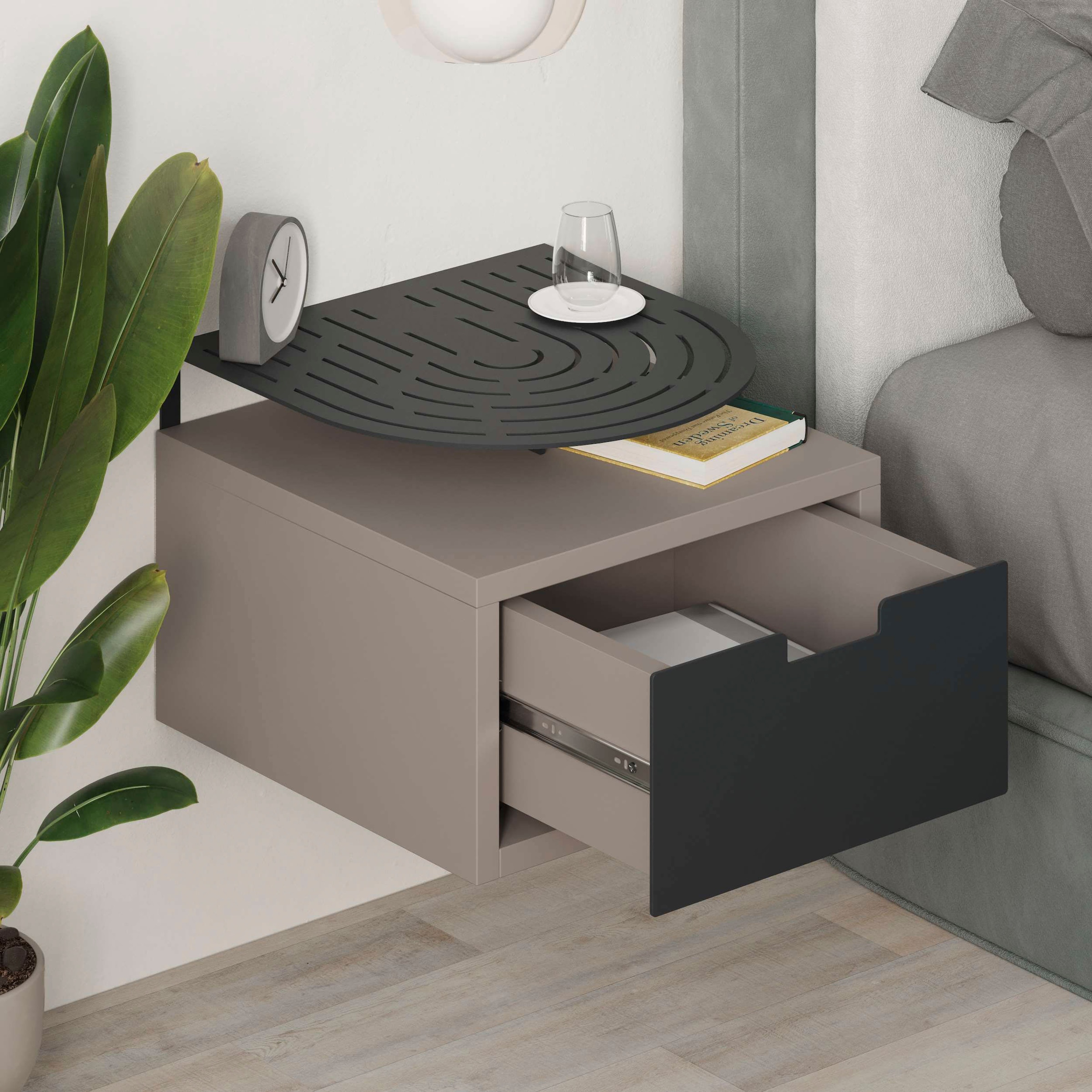 Decortie Nachttisch »OSLO NACHTTISCH«, (Packung, 1 St.), Leichte Montage, Lagerung, Platzsparend