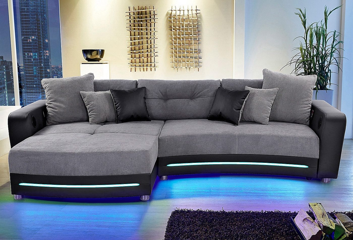 Jockenhöfer Gruppe Ecksofa Laredo, inklusive RGB-LED-Beleuchtung und Bluetooth-Soundsystem