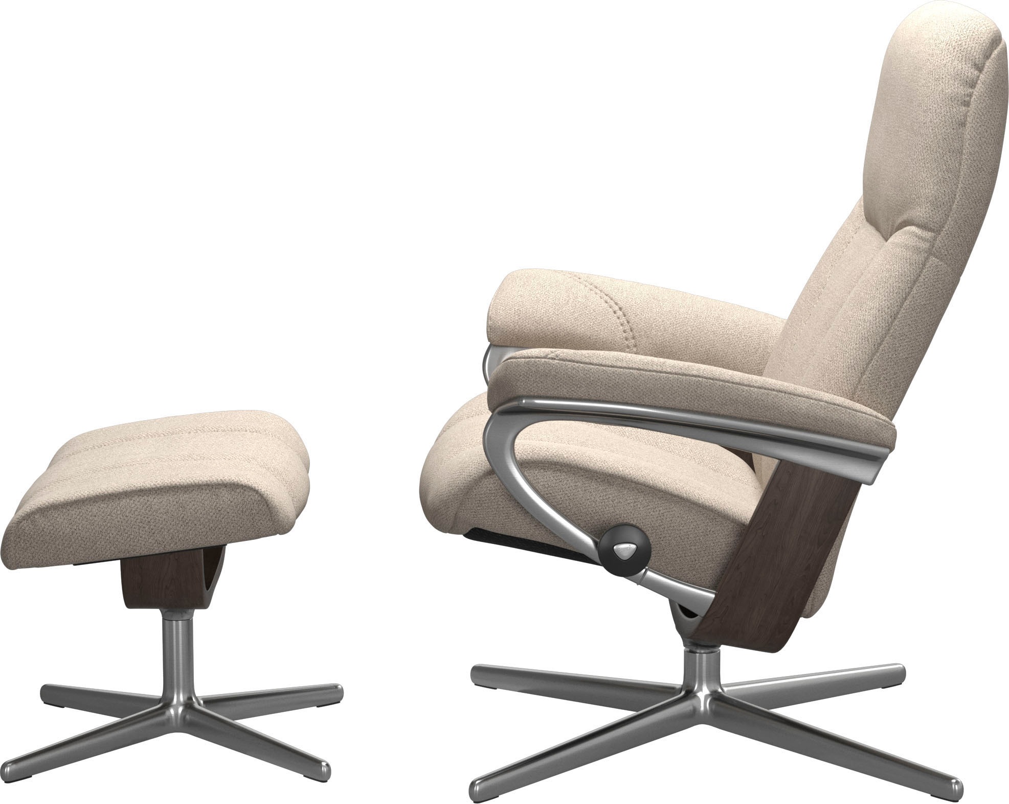 Stressless® Relaxsessel »Consul«, (Set, Relaxsessel mit Hocker), mit Hocker, mit Cross Base, Größe S, M & L, Holzakzent Wenge