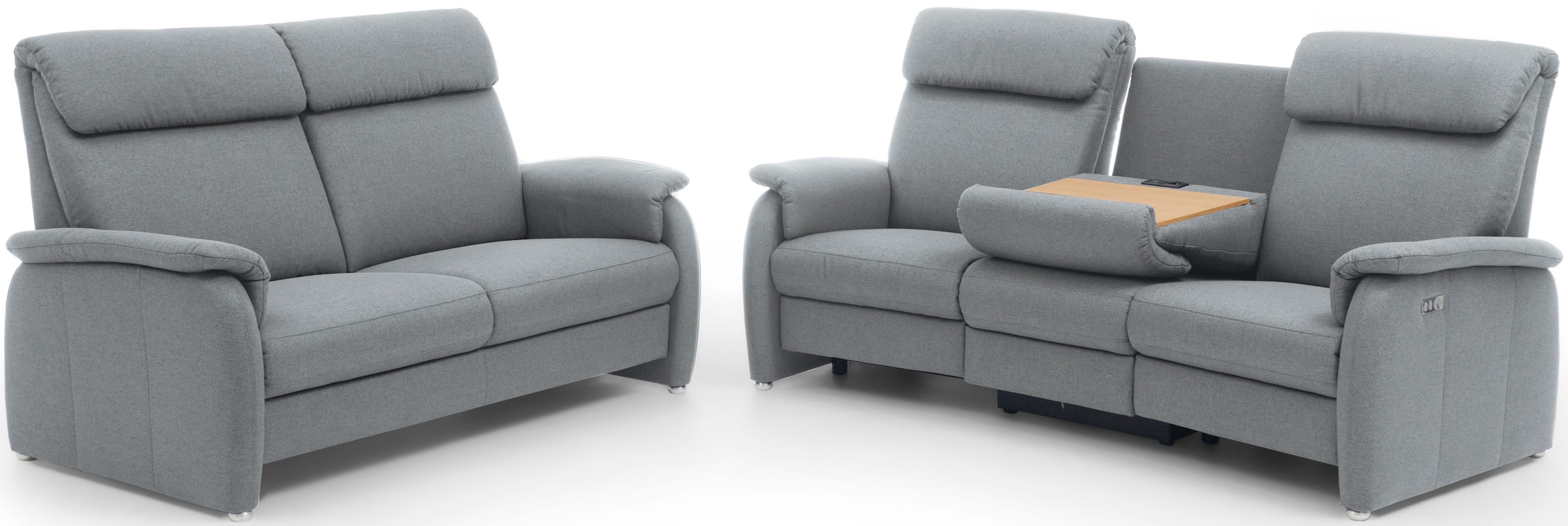 Home affaire 3-Sitzer »Turin mit Steckdose und USB-Port auch in Easy care-Bezug«, 2 x vollmotorische Relaxfunktion, herunterklappbarer Tisch