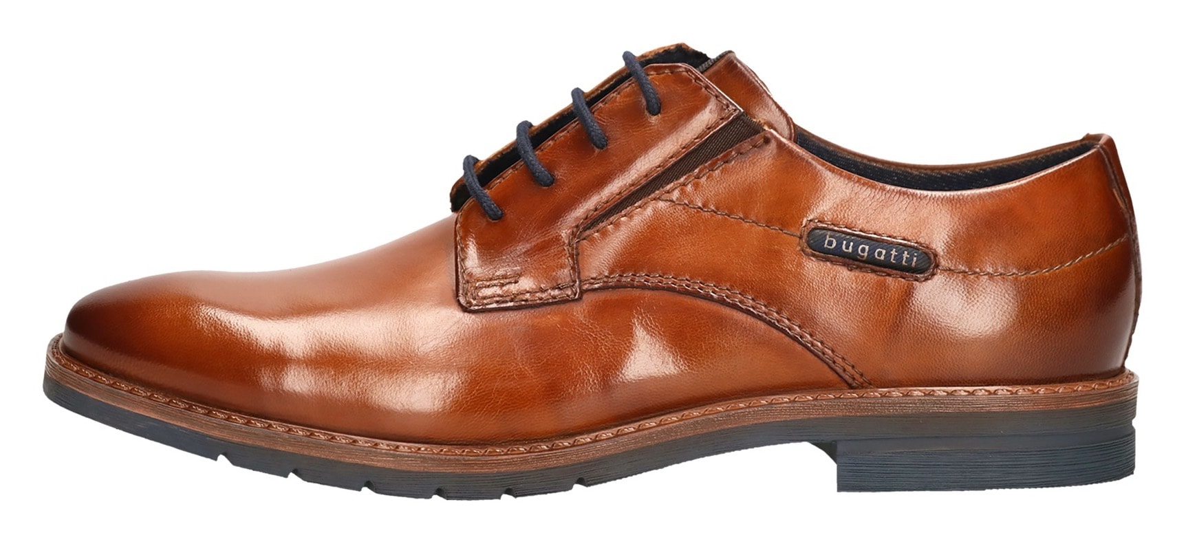 bugatti Schnürschuh, Businessschuh, Abendschuh mit kleinen Stretcheinsätzen, Weite G