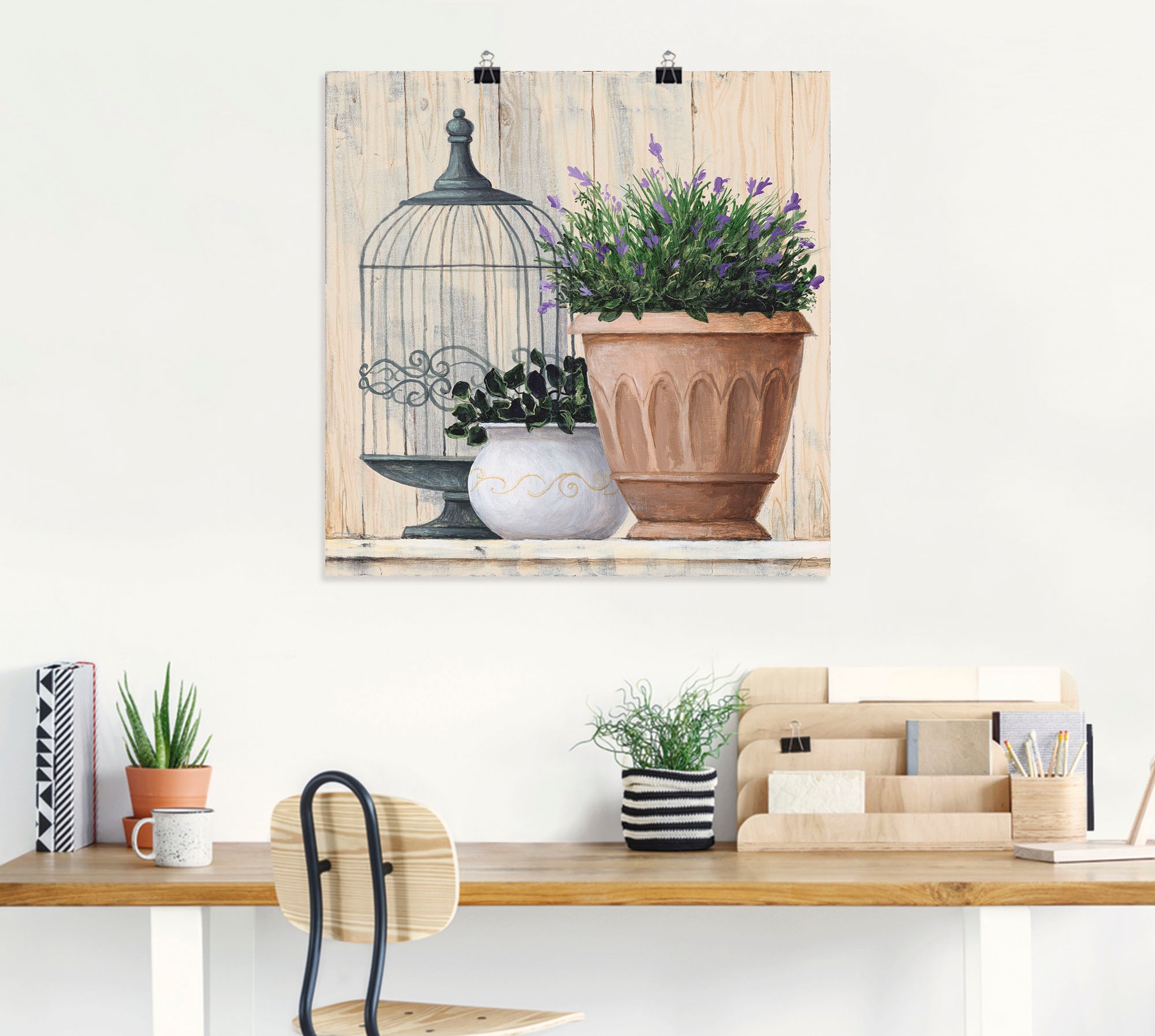 Artland Wandbild »Antiker Strauß_hell«, Vasen & Töpfe, (1 St.), als Alubild, Outdoorbild, Leinwandbild, Poster in verschied. Größen