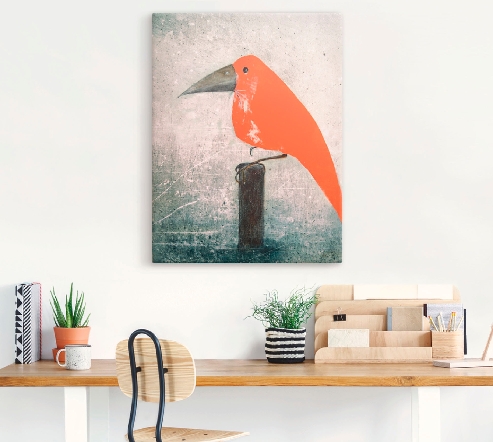 Artland Wandbild »Der Rote Vogel«, Vögel, (1 St.), als Leinwandbild, Poster in verschied. Größen