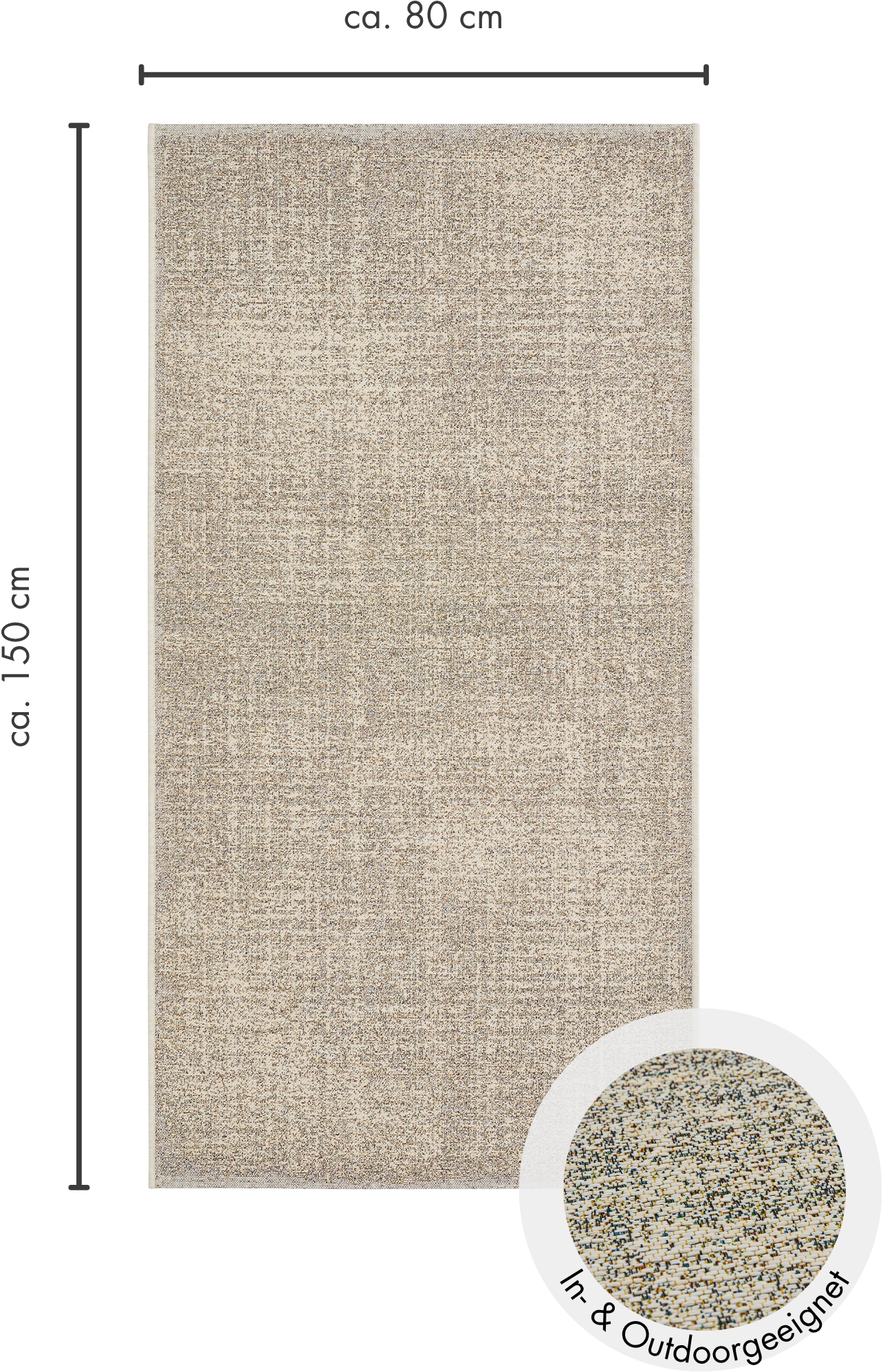 LUXOR living Teppich »Patio, Made in Belgium«, rechteckig, 3 mm Höhe, Kurzflor, meliert, In- und Outdoor geeignet, für Balkon & Terrasse