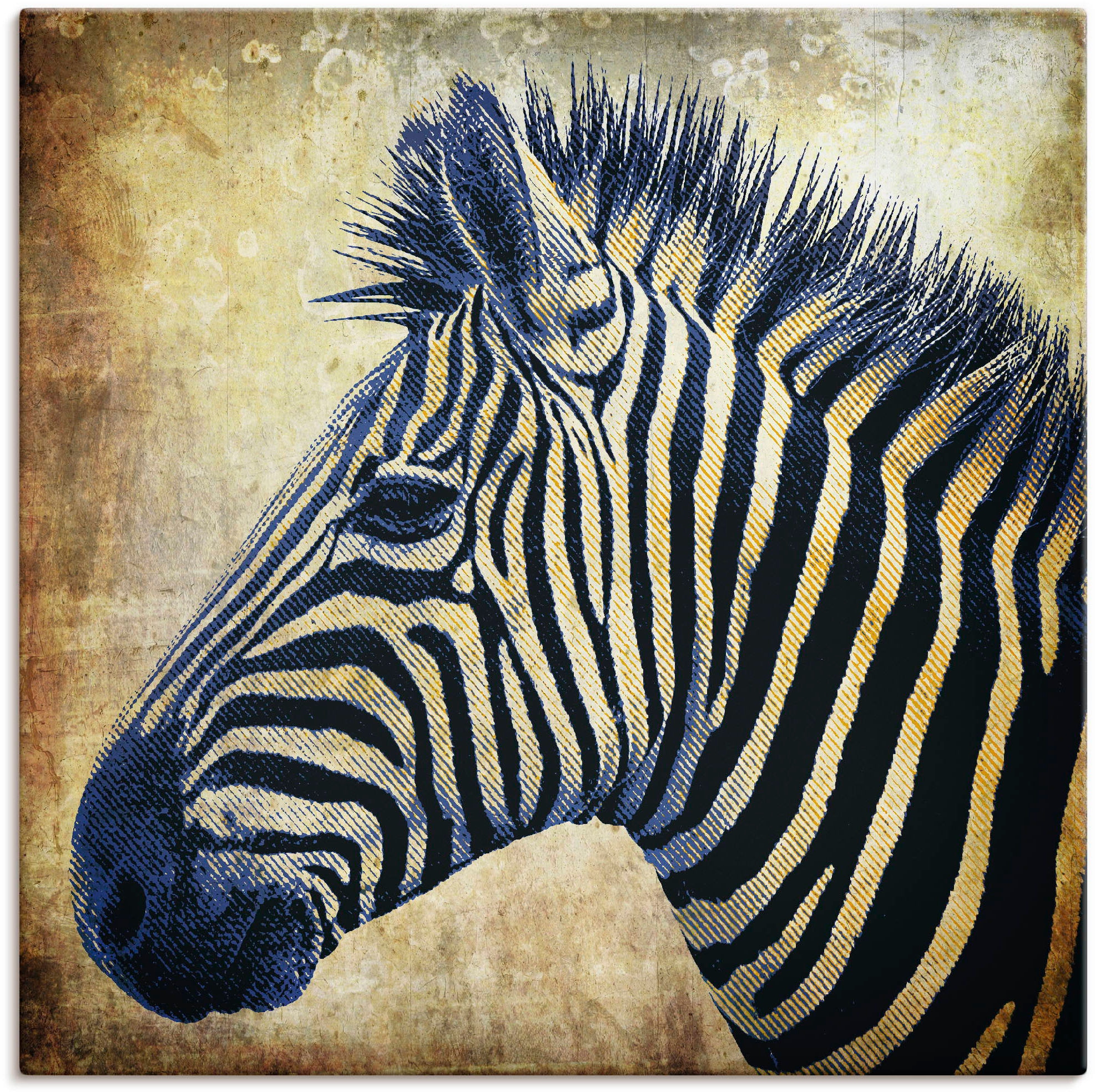 Artland Wandbild »Zebra Porträt PopArt«, Wildtiere, (1 St.), als Leinwandbi günstig online kaufen