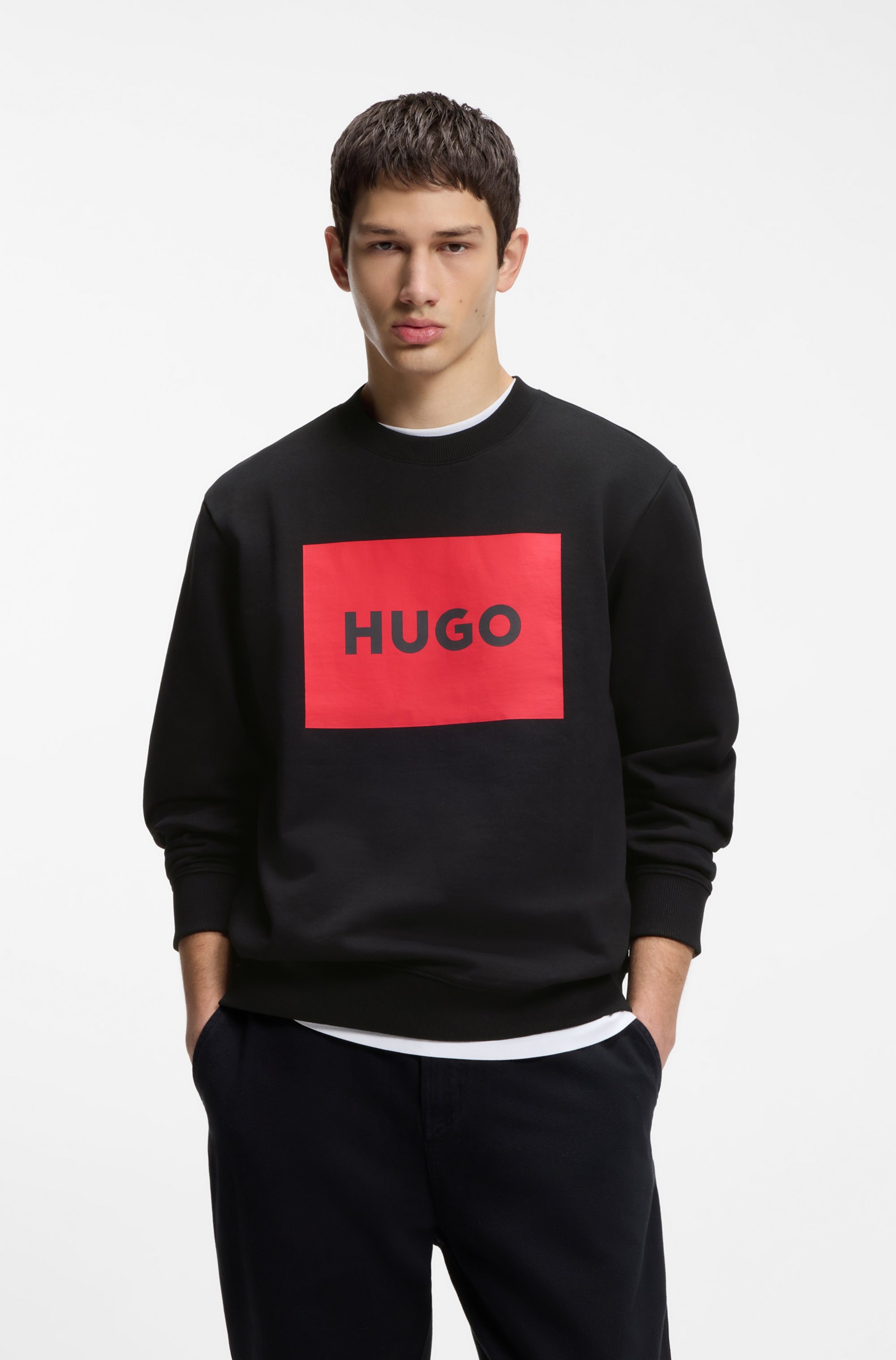 HUGO Sweatshirt »Duragol«, Rundhalsausschnitt, Regular Fit, großer Logo-Druck
