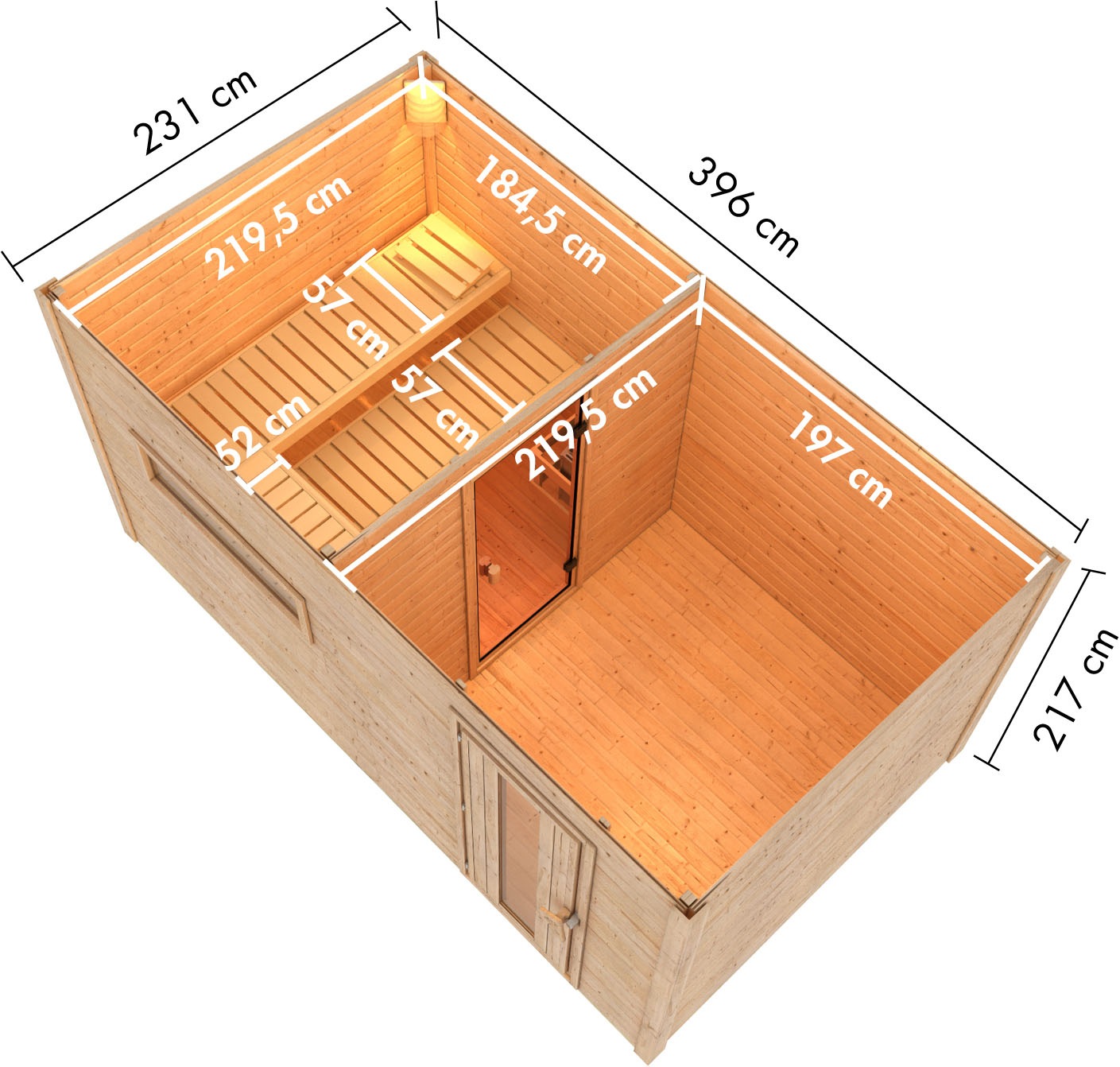 Karibu Saunahaus »Talo 6« Set,  verschiedene Varianten