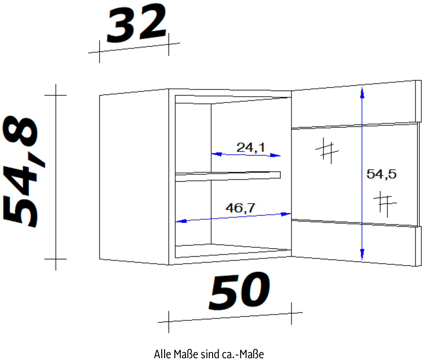 Flex-Well Glashängeschrank »Kopenhagen«, x x (B cm, bestellen 54,8 online x 32 Stollenglastüren mit x 50 T) H