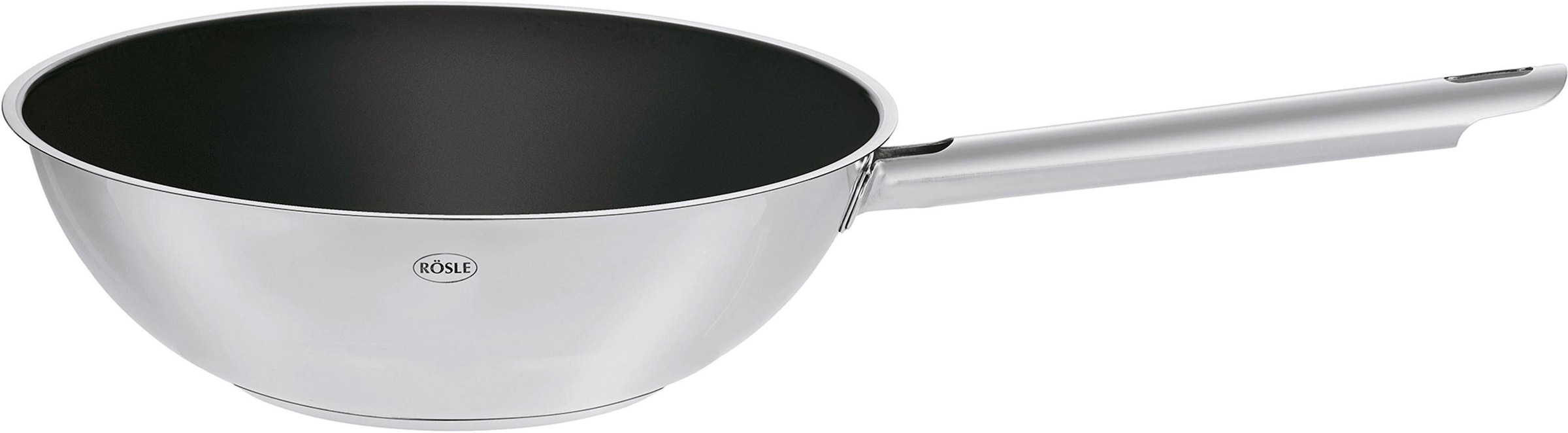 RÖSLE Wok »ELEGANCE«, Edelstahl 18/10, (1 tlg.), Keramikbeschichtung ProCera, backofen- und induktionsgeeignet, Ø 28 cm