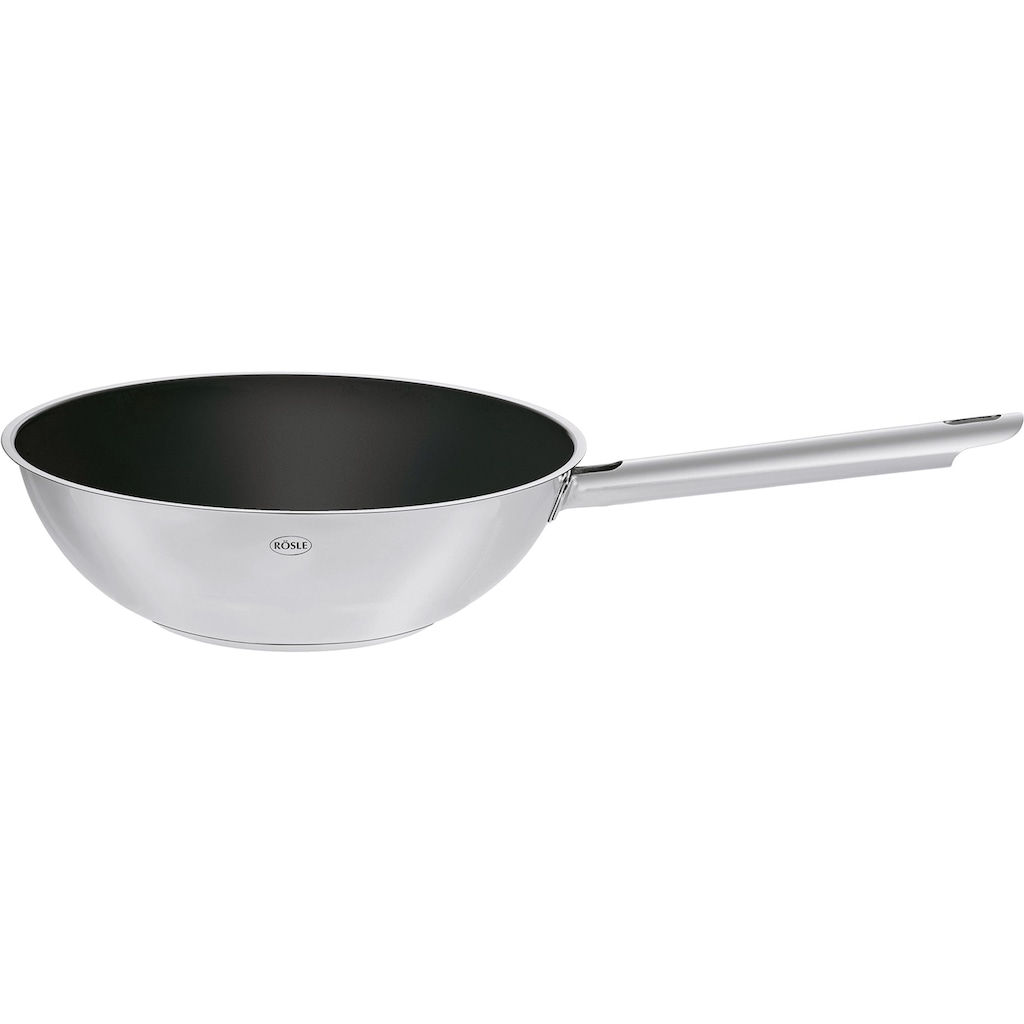 RÖSLE Wok »ELEGANCE«, Edelstahl 18/10, (1 tlg.), Keramikbeschichtung ProCera, backofen- und induktionsgeeignet, Ø 28 cm