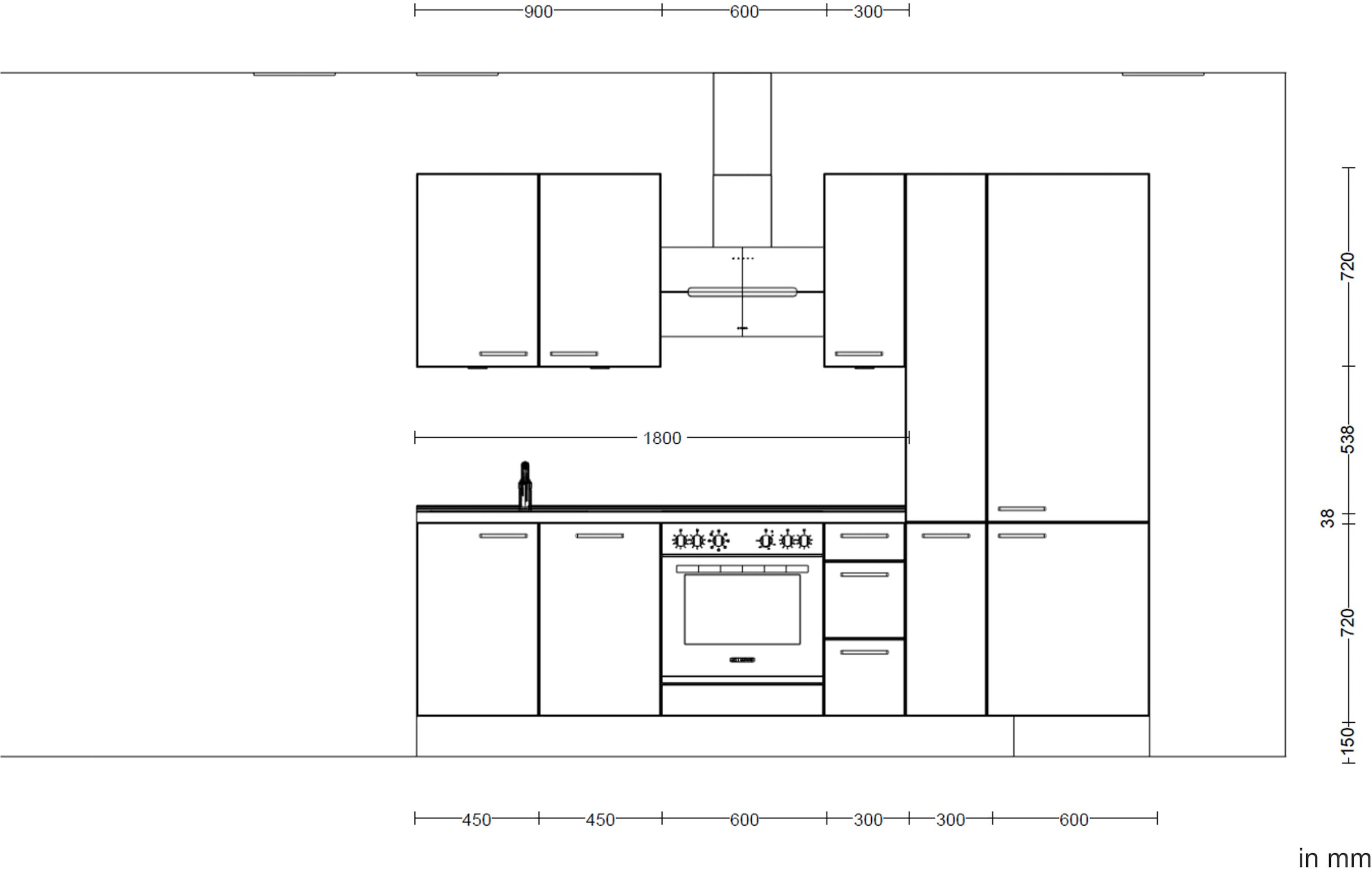 nobilia® Küchenzeile »"Easytouch II"«, vormontiert, Ausrichtung wählbar, Breite 270 cm, wahlw. mit E-Geräten
