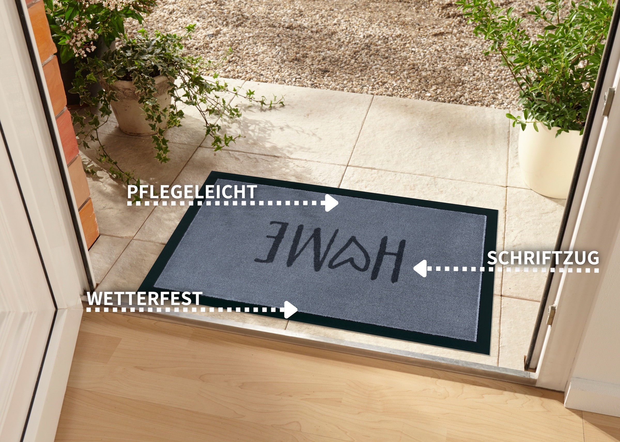 HANSE Home Fußmatte »Magne«, rechteckig, 5 mm Höhe, Schmutzfangmatte, Türmatte, In- und Outdoor, Schrift, Läufer, waschbar