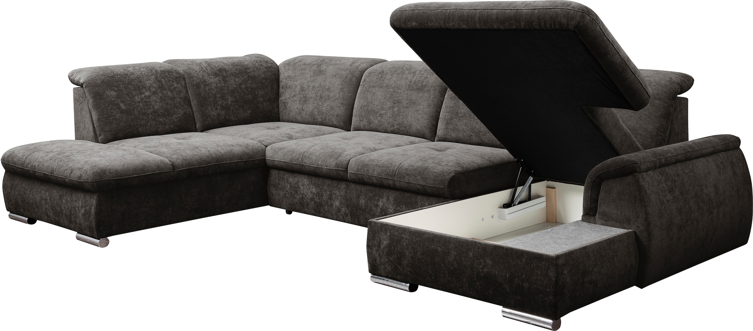 WERK2 Wohnlandschaft »Pula, modern, funktionell und gemütlich« verstellbare Kopfteile, mit Schlaffunktion und Bettkasten