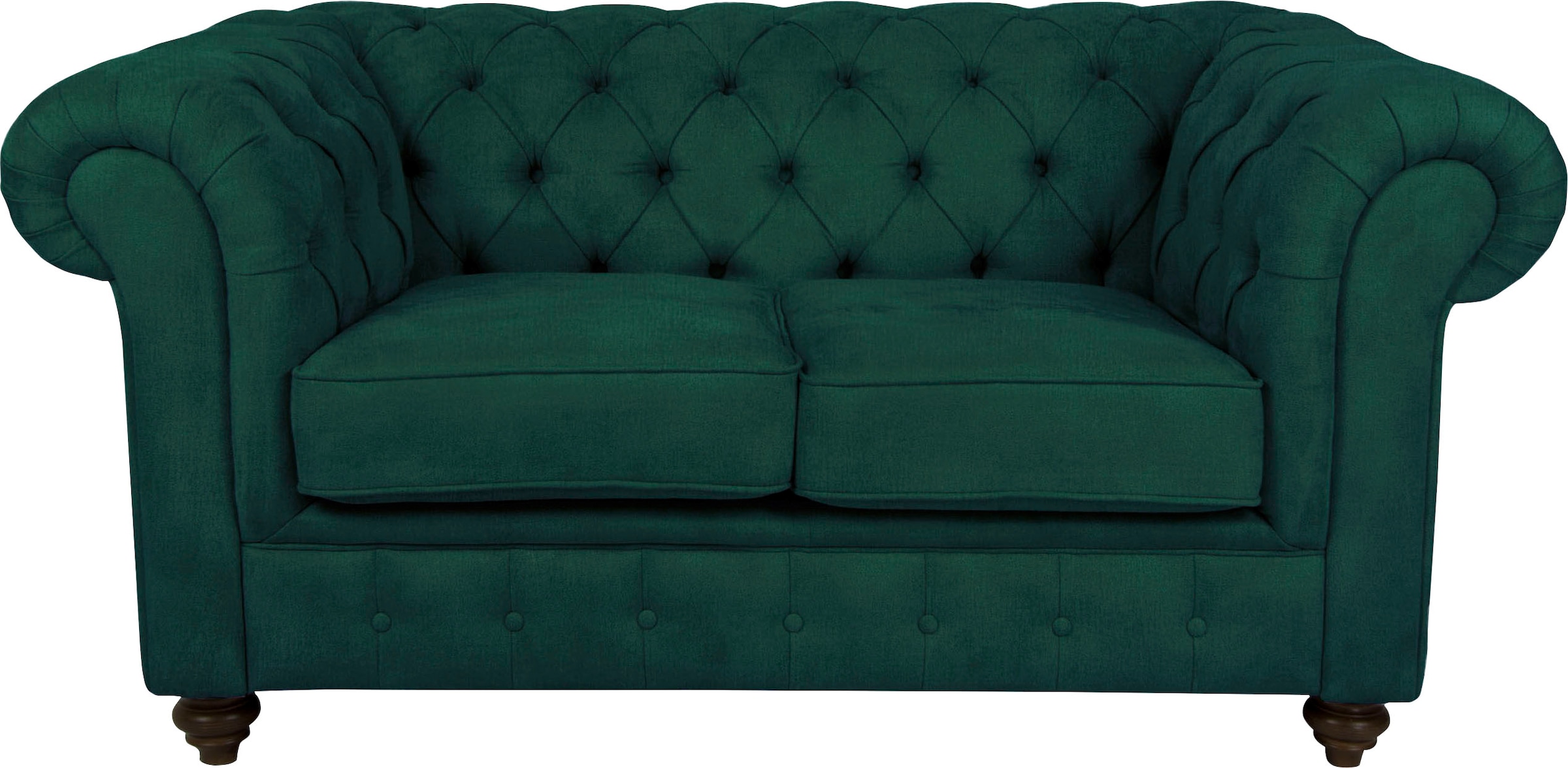 Home affaire Chesterfield-Sofa »Duc 2-Sitzer«, hochwertige Knopfheftung im Rücken, Samtoptik mit changierender Optik