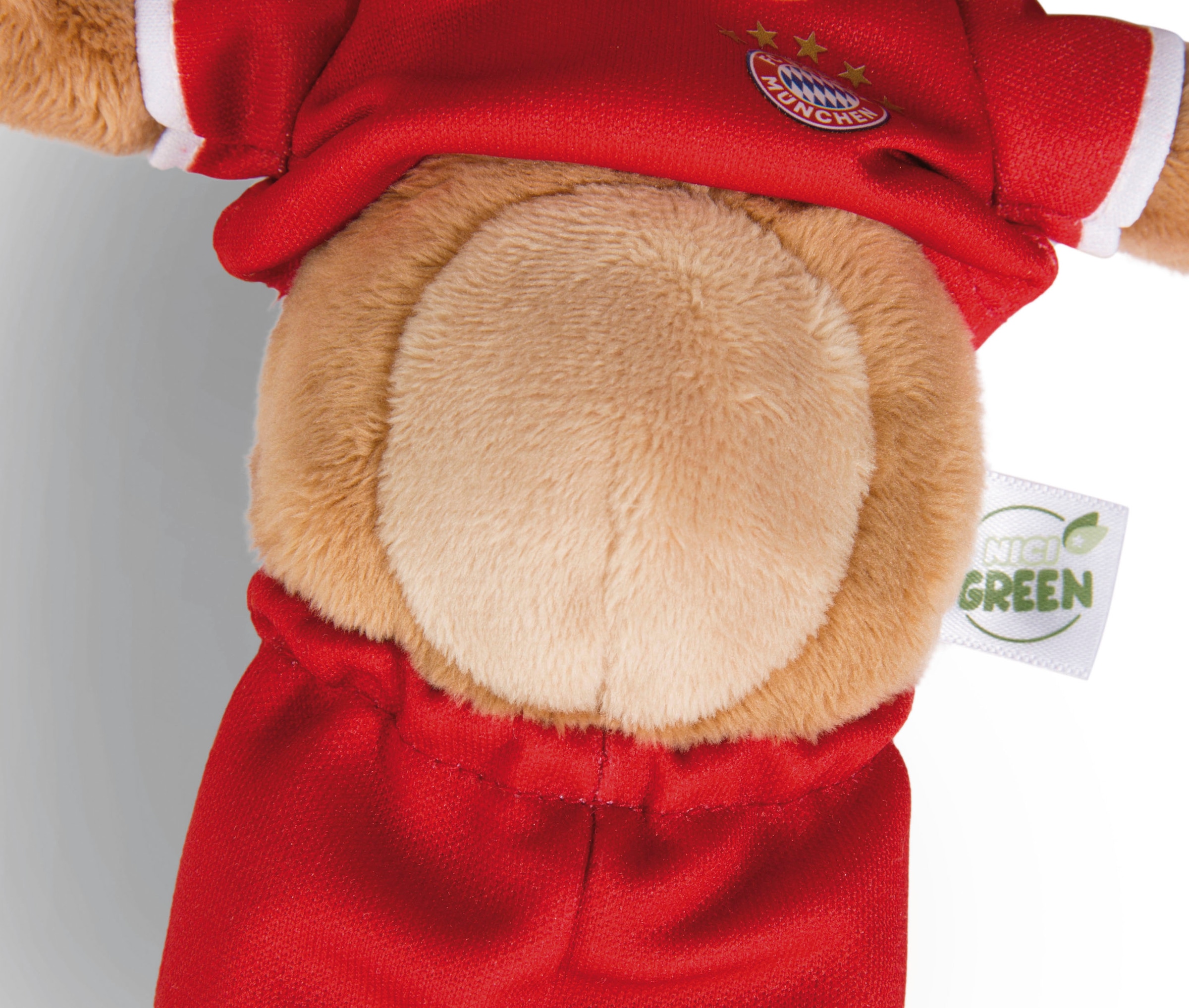 Nici Kuscheltier »FC BAYERN MÜNCHEN Bär Berni mit Trikot und Sauger, 20 cm«, enthält recyceltes Material (Global Recycled Standard)