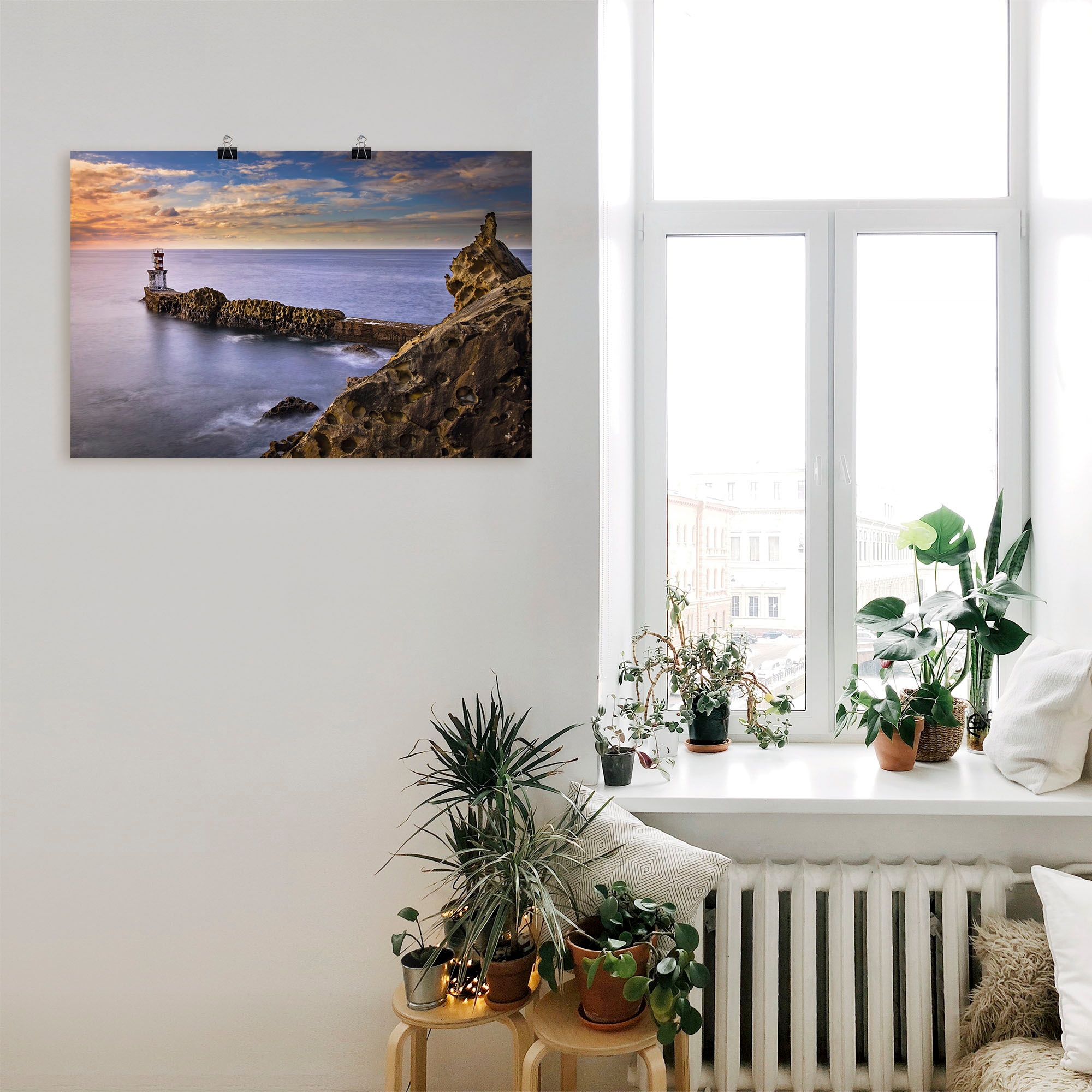 Artland Wandbild »Leuchtturm im Norden Spaniens«, Küste, (1 St.), als Alubild, Leinwandbild, Wandaufkleber oder Poster in versch. Größen