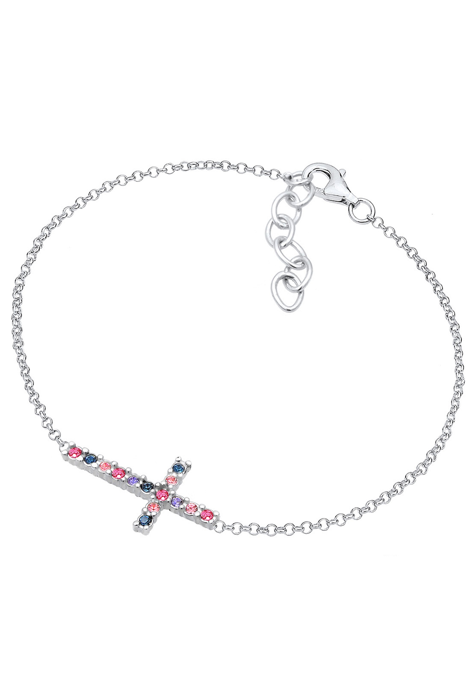 Elli Armband »Kreuz Glass Crystals Rose 925 Sterling Silber«