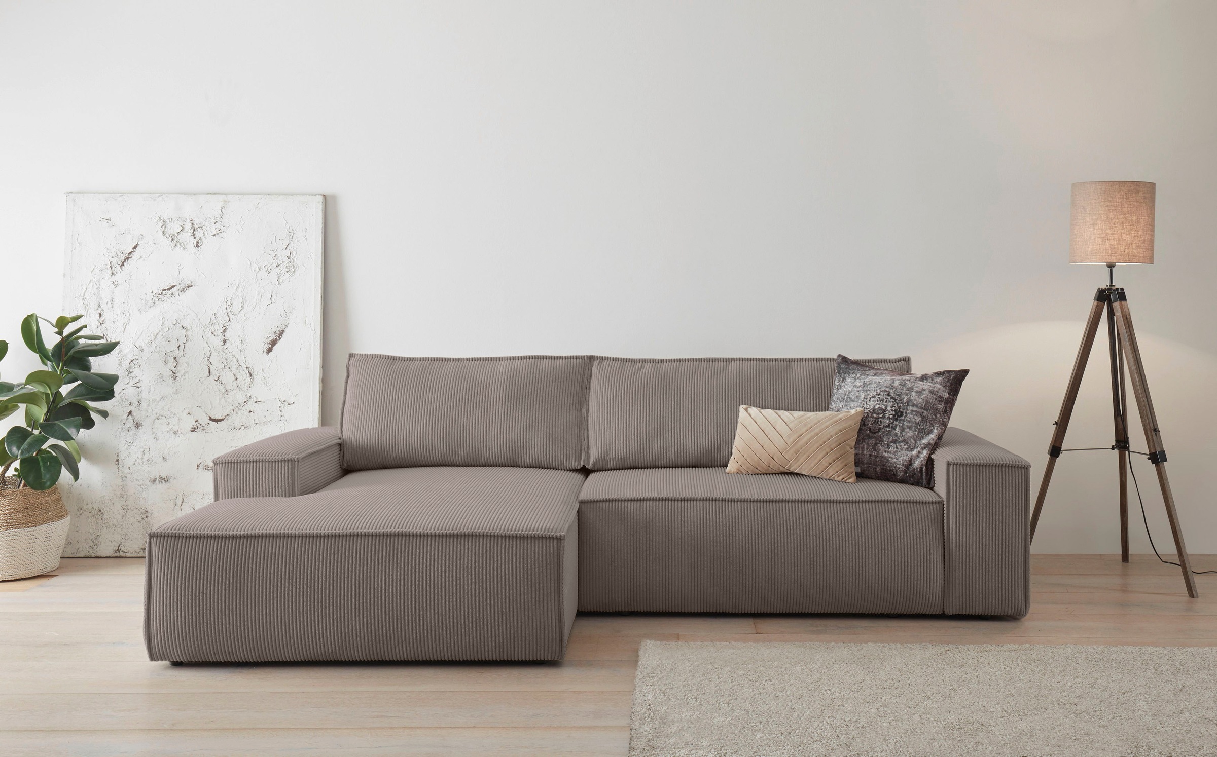 Home affaire Ecksofa »SHERWOOD Schlafsofa 267 cm, L-Form,« Schlaffunktion m günstig online kaufen
