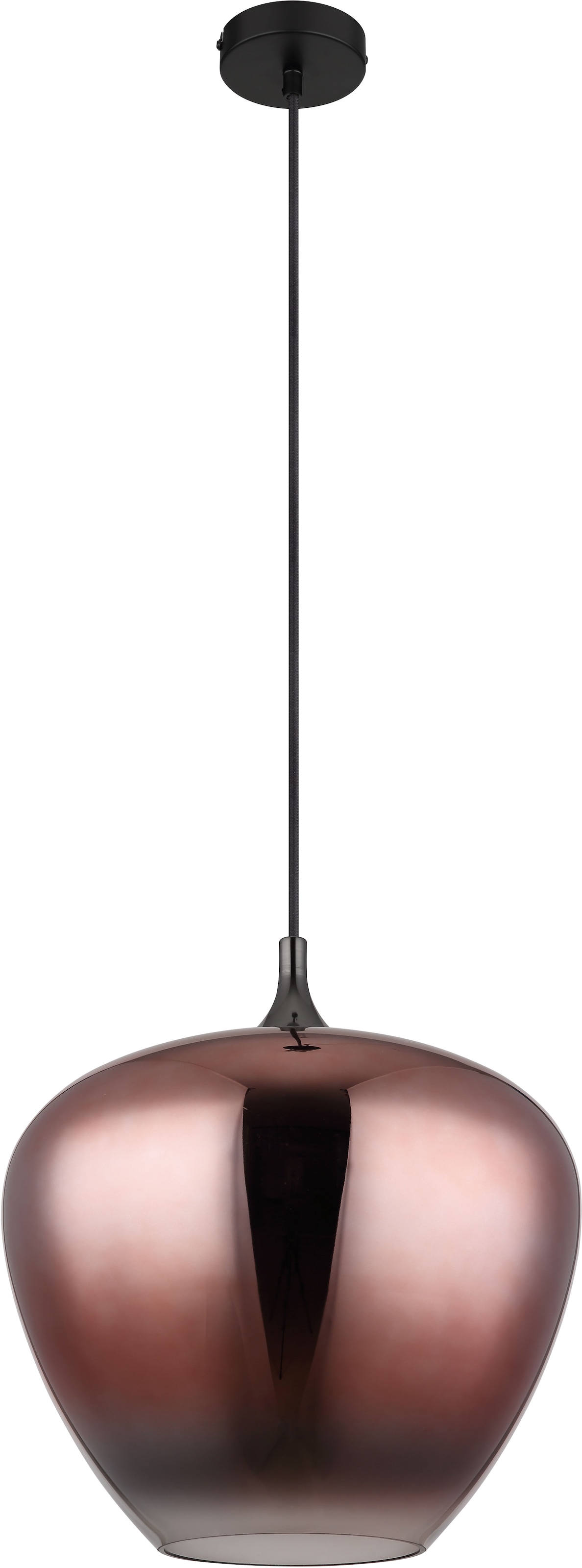 GLOBO LIGHTING Hängeleuchte »MAXY« E27 1 Stk. Hängelampe/Pendell./Glas kupferfarben/klar verlaufend/Höhe kürzbar