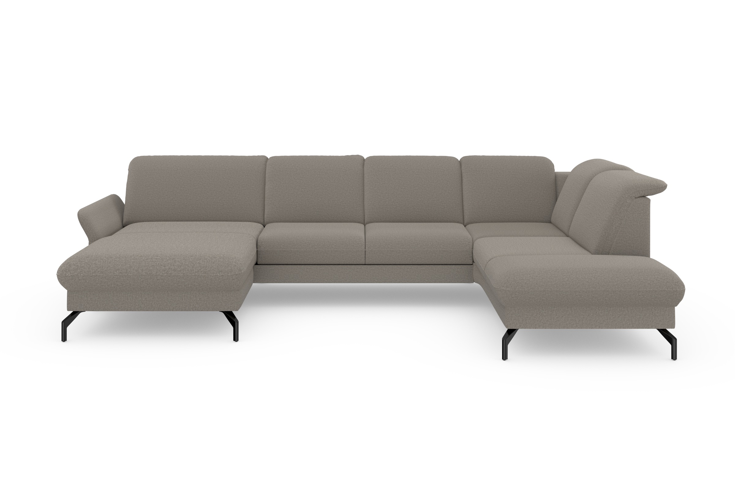 sit&more Wohnlandschaft »Fashion U-Form«, wahlweise mit Kopfteilverstellung, Vorziehsitz, motorisch, Metallfüße