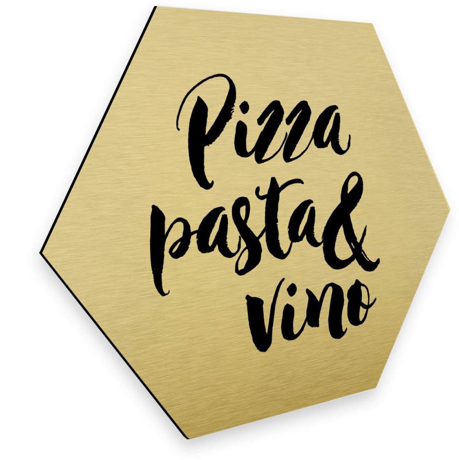 Wall-Art Metallbild »Pizza Pasta Gold Deko Küche«, (1 St.) online bestellen