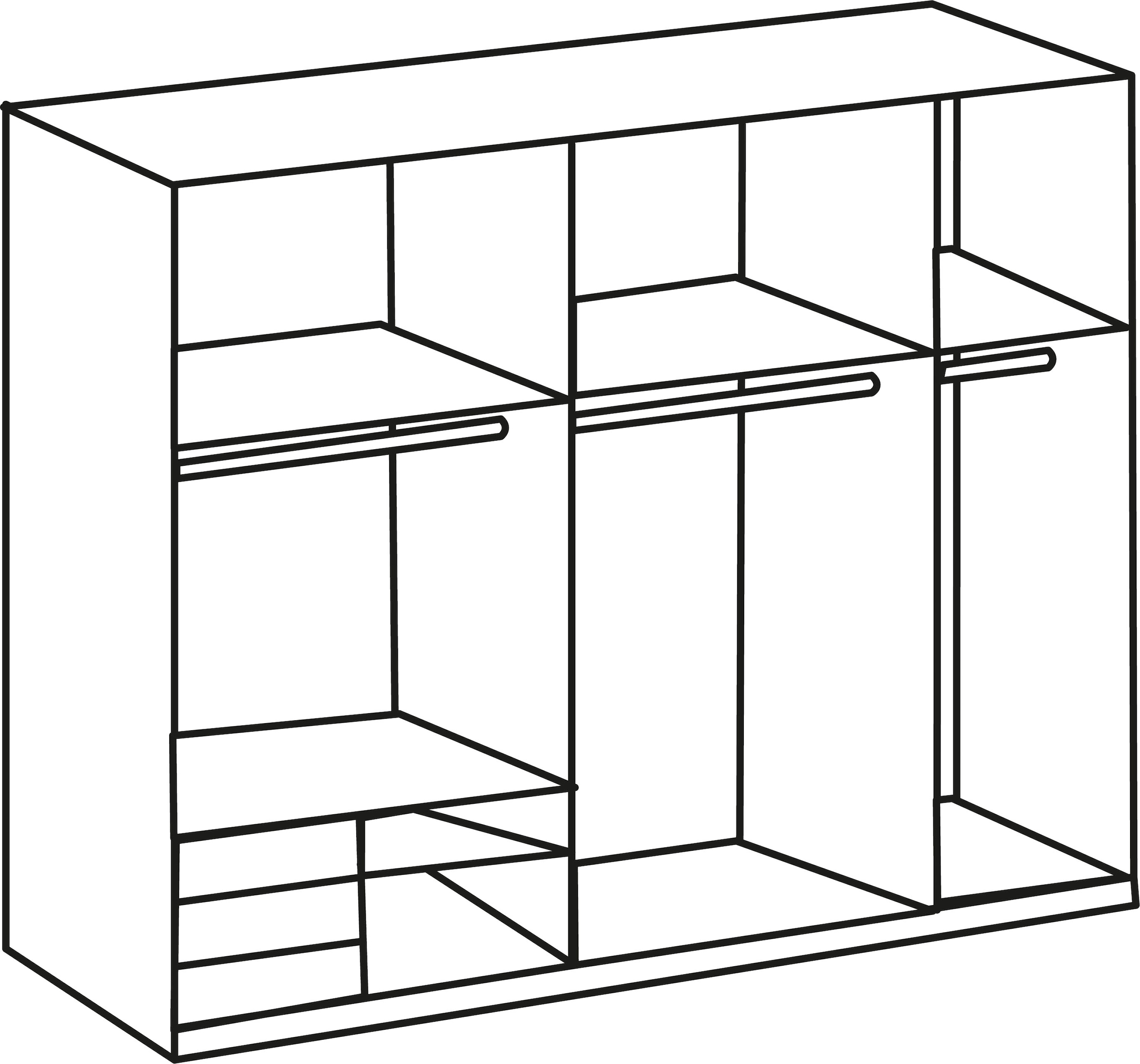 Wimex Kleiderschrank "Level by fresh to go", mit Glas- und Spiegeltüren günstig online kaufen