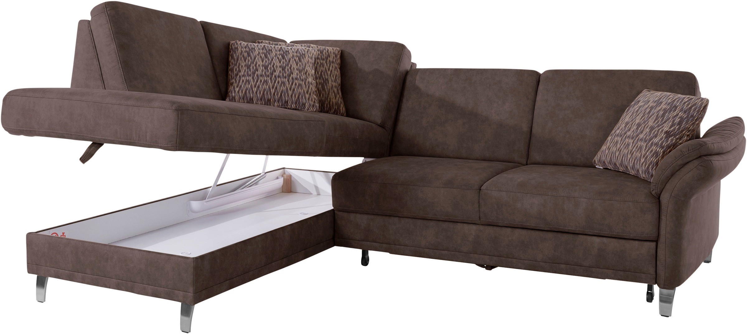 sit&more Ecksofa »Clio L-Form«, wahlweise mit Bettfunktion und Bettkasten, inklusive Federkern