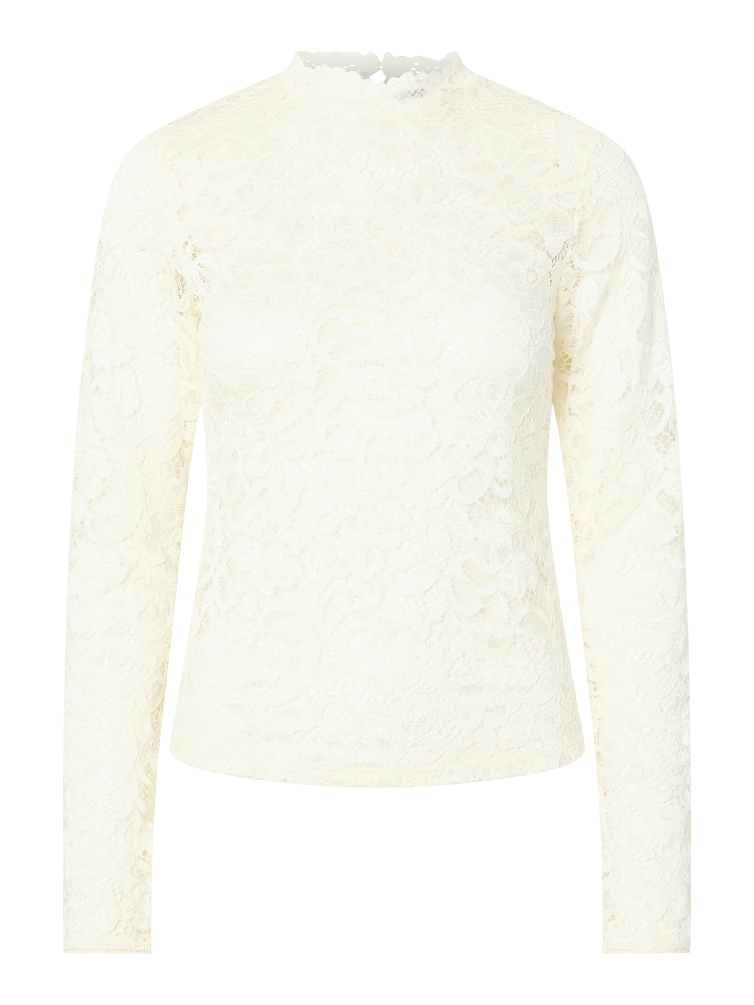 Y.A.S Langarmshirt »YASLACEY LS LACE TOP S. NOOS« Materialmix, slim fit