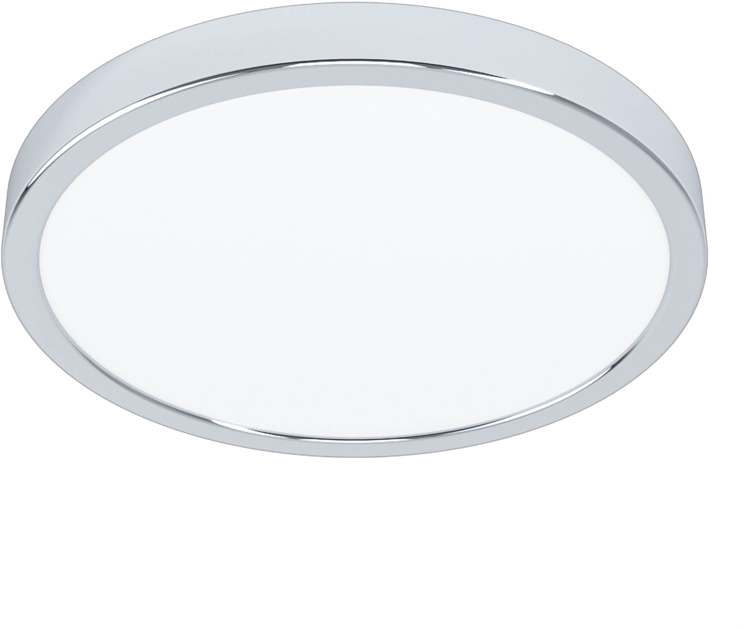 EGLO Aufbauleuchte »Fueva 5 Deckenlampe, Badlampe, Stahl und Kunststoff, chrom, weiß, IP44« LED-Modul 1 Stk. Warmweiß