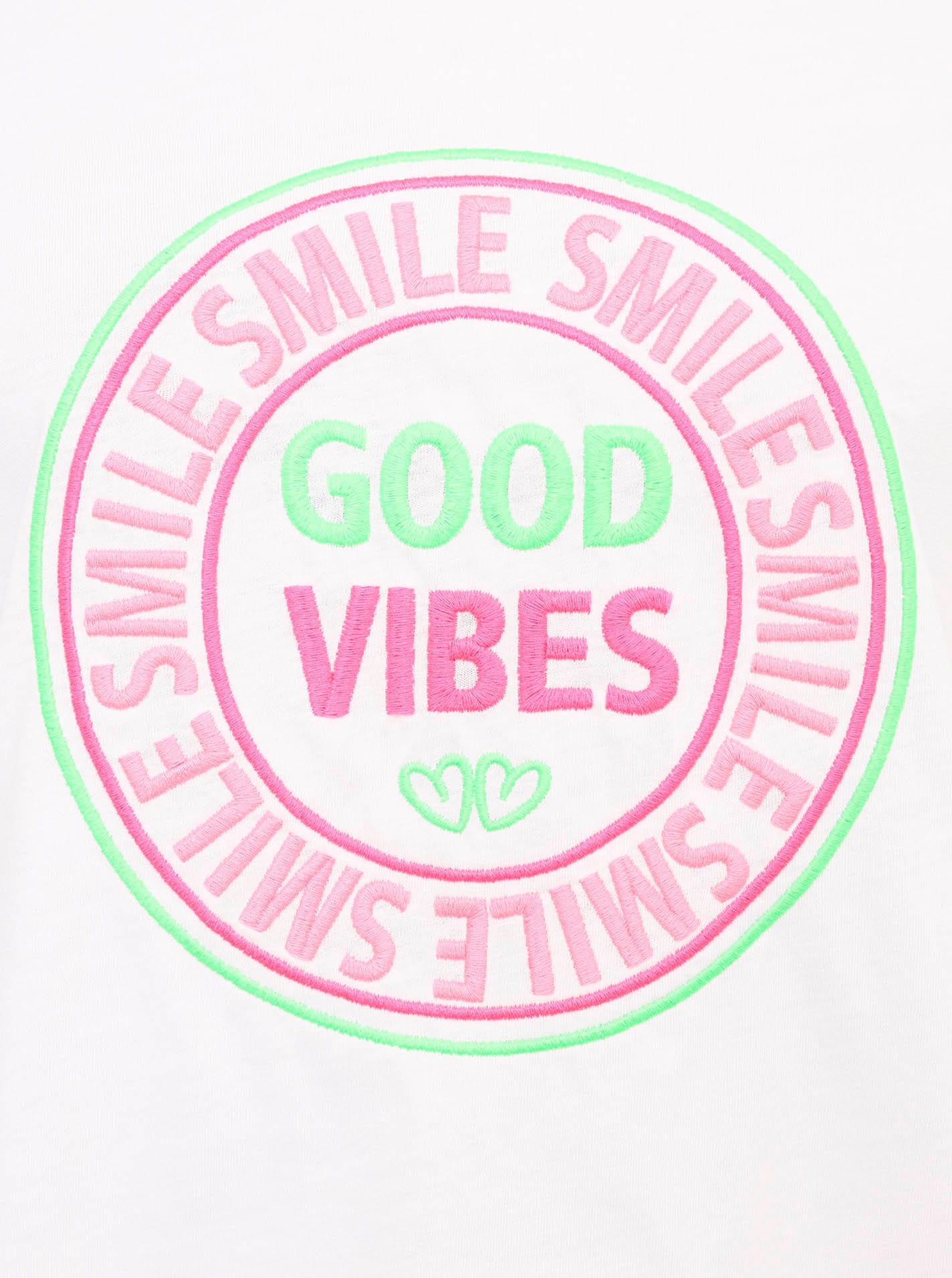 Zwillingsherz T-Shirt »"Good Vibes"« Stickerei, Kurzarm, Rundhalsausschnitt, Baumwollmischung